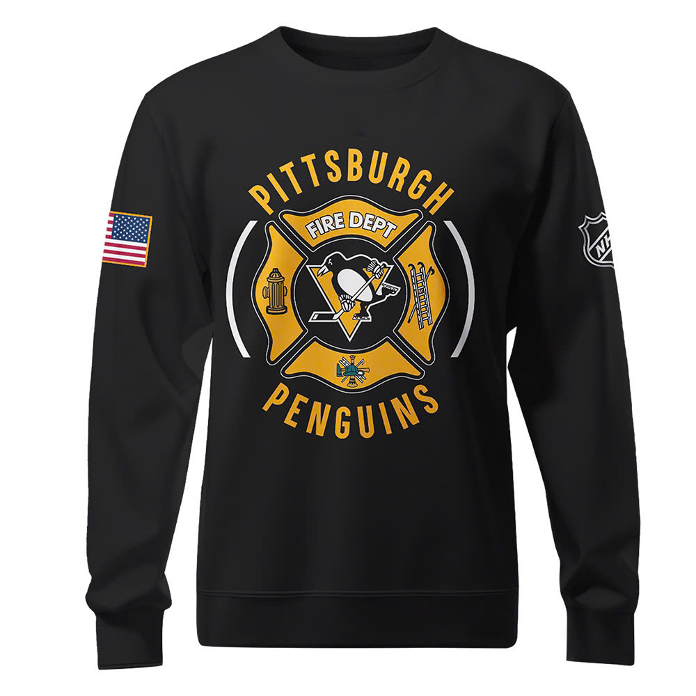 Pittsburgh Penguins x Firefighter Appreciation Night Premium Long Sleeve Shirt - Famjoys Pittsburgh Penguins x Firefighter Appreciation Night Premium Long Sleeve Shirt - Famjoys