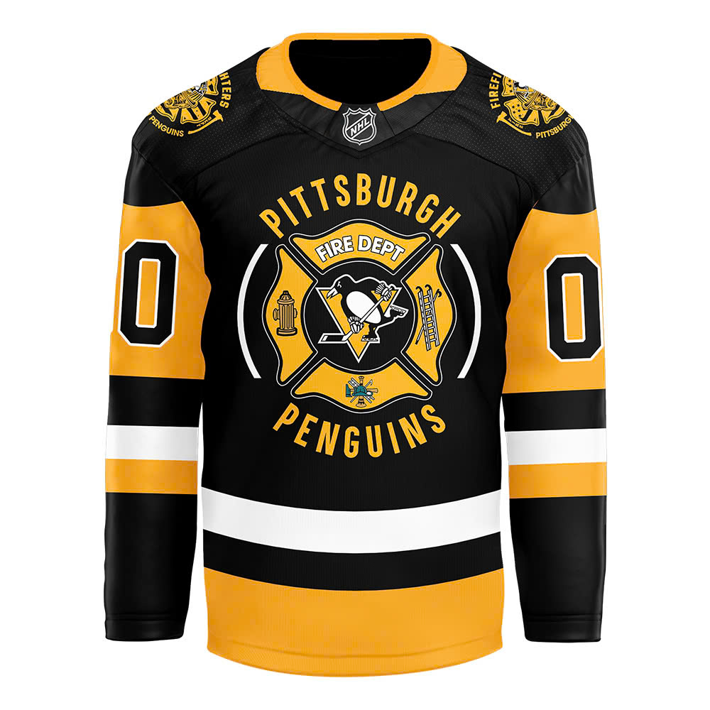 Pittsburgh Penguins x Firefighter Appreciation Night Premium Personalized Jersey - Famjoys Pittsburgh Penguins x Firefighter Appreciation Night Premium Personalized Jersey - Famjoys