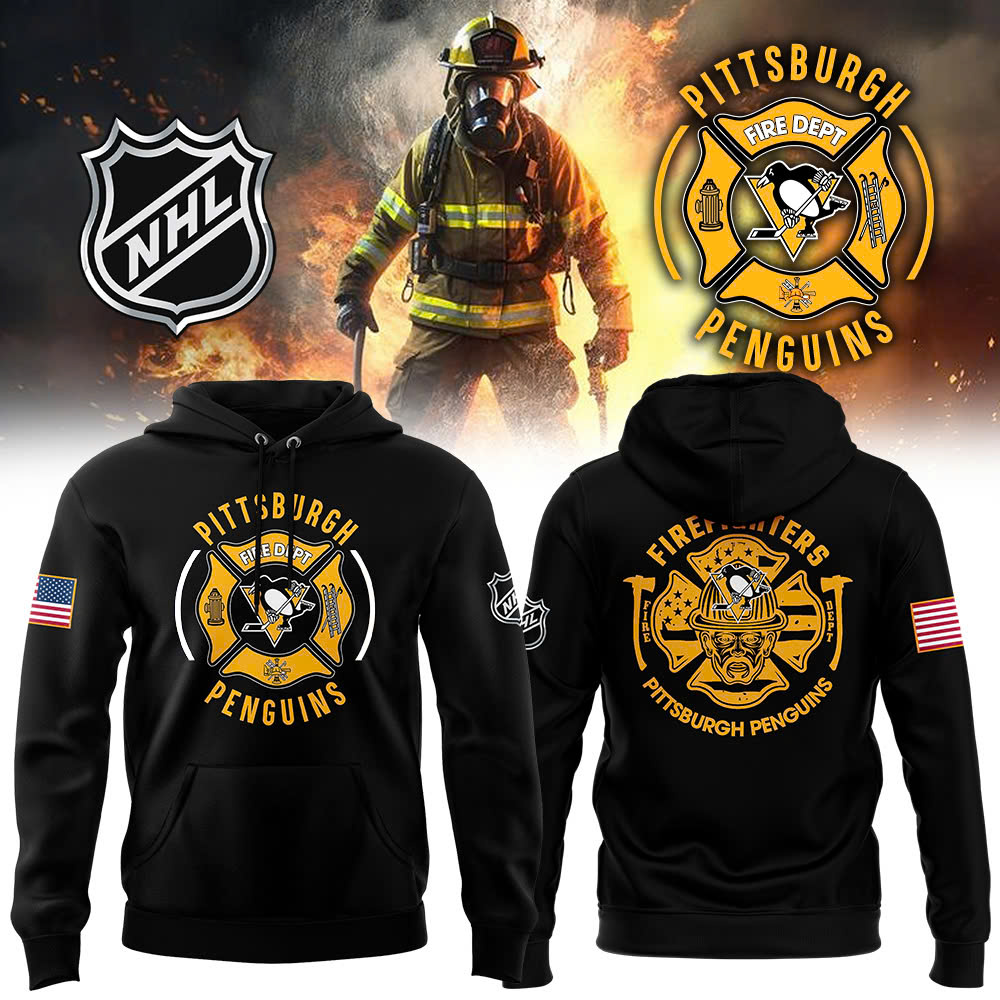 Pittsburgh Penguins x Firefighter Appreciation Night Premium Pullover Hoodie - Famjoys Pittsburgh Penguins x Firefighter Appreciation Night Premium Pullover Hoodie - Famjoys