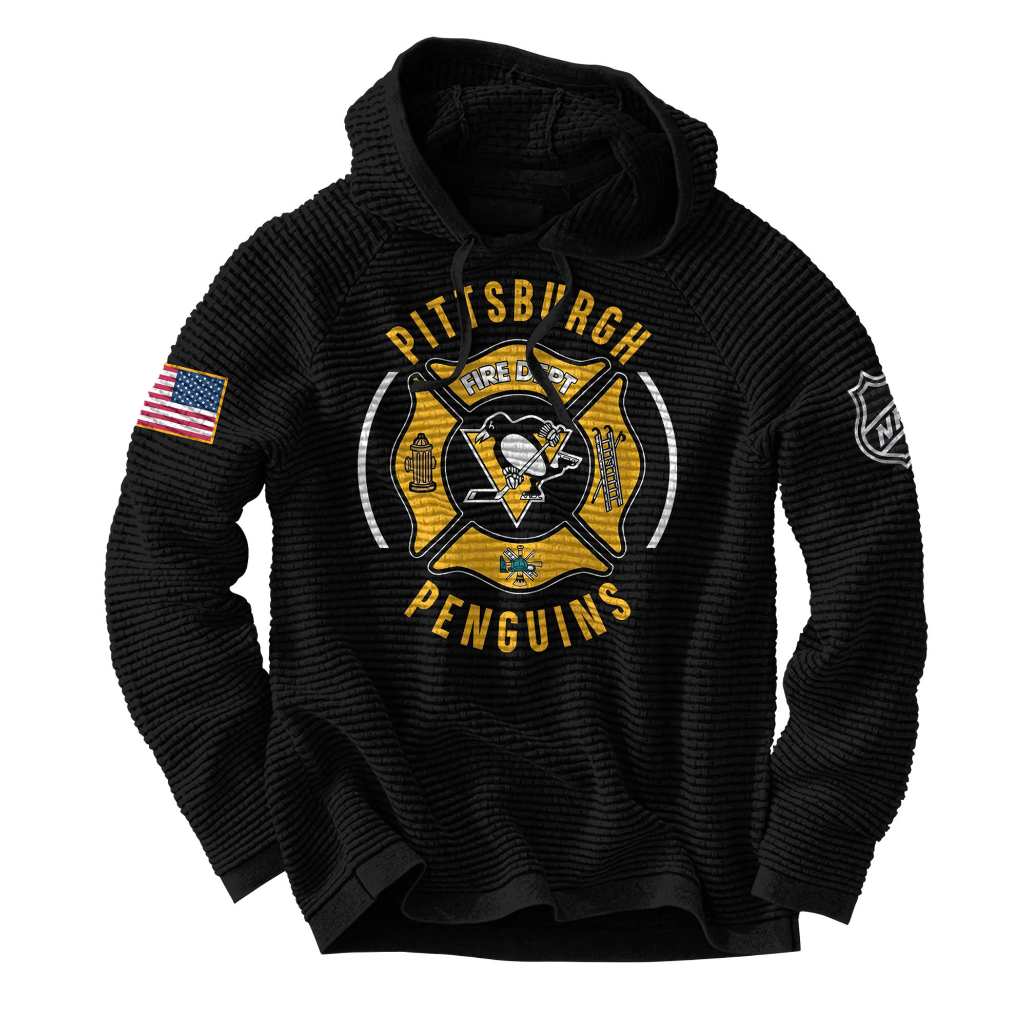 Pittsburgh Penguins x Firefighter Appreciation Night Premium Waffle Hoodie - Famjoys Pittsburgh Penguins x Firefighter Appreciation Night Premium Waffle Hoodie - Famjoys