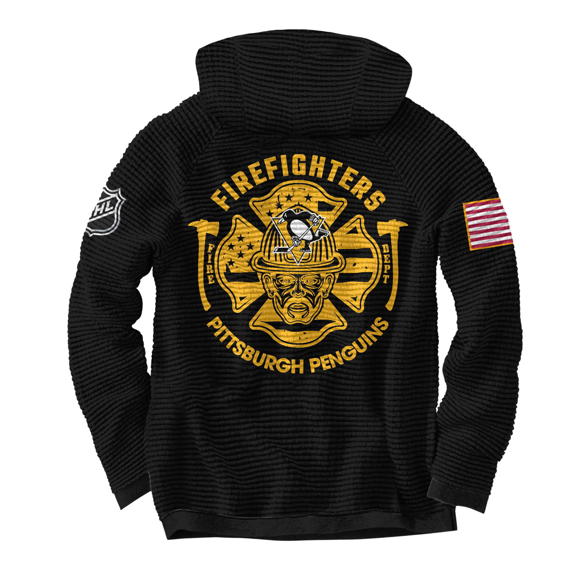 Pittsburgh Penguins x Firefighter Appreciation Night Premium Waffle Hoodie - Famjoys Pittsburgh Penguins x Firefighter Appreciation Night Premium Waffle Hoodie - Famjoys