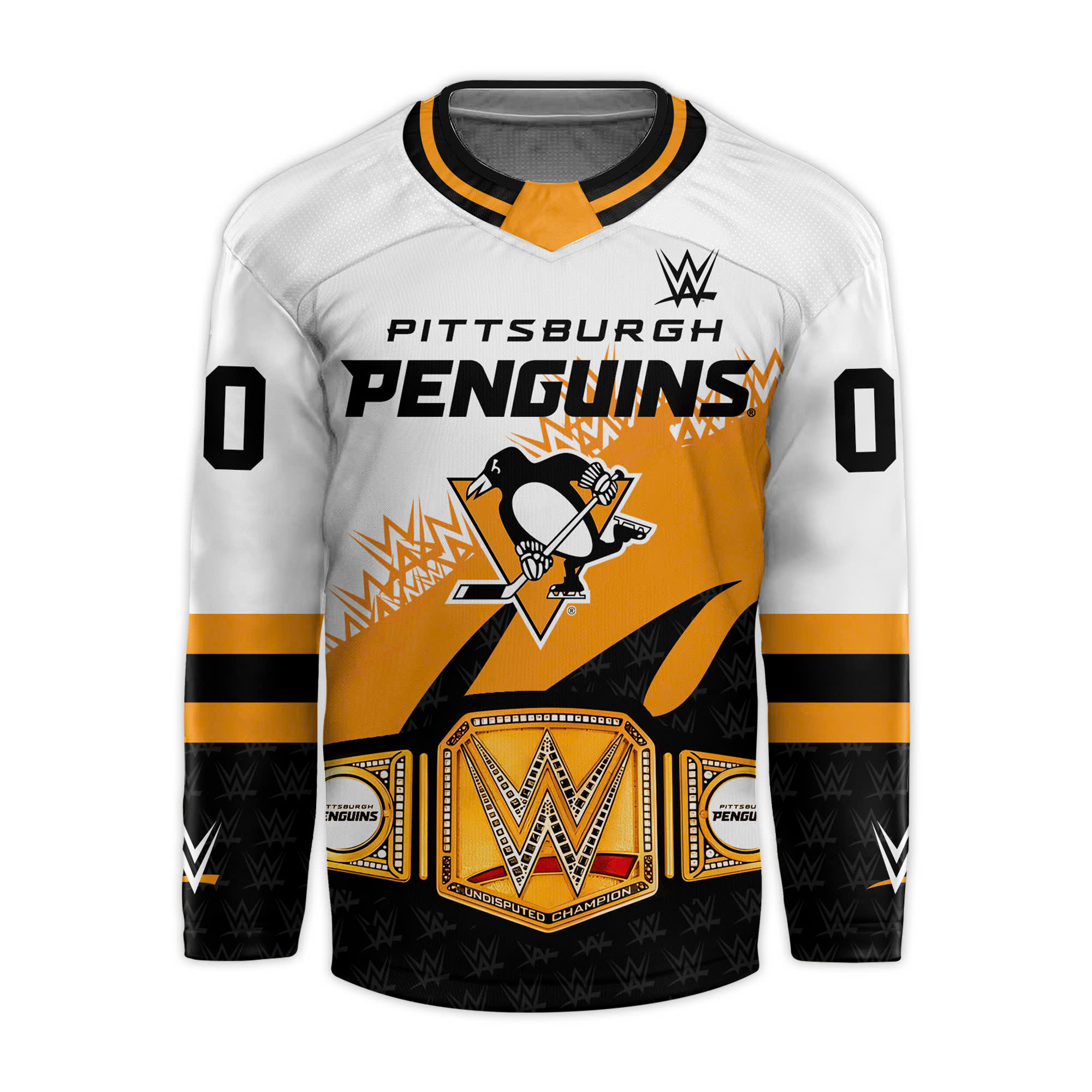Pittsburgh Penguins x WWE Night Premium Custom Jersey - Famjoys Pittsburgh Penguins x WWE Night Premium Custom Jersey - Famjoys