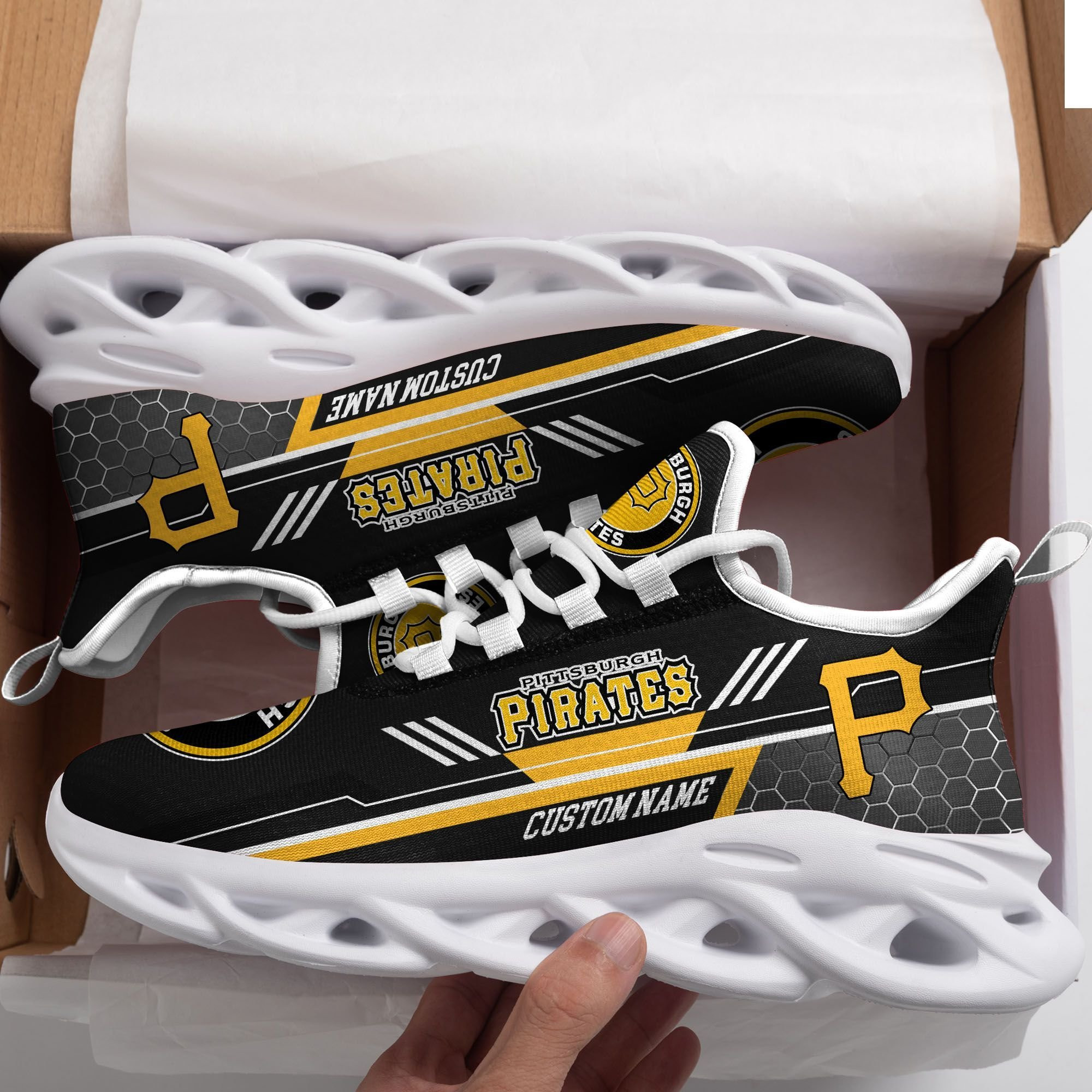 Pittsburgh Pirates Custom Personalized Max Soul Sneakers Running Sports Shoes - Famjoys Pittsburgh Pirates Custom Personalized Max Soul Sneakers Running Sports Shoes - Famjoys