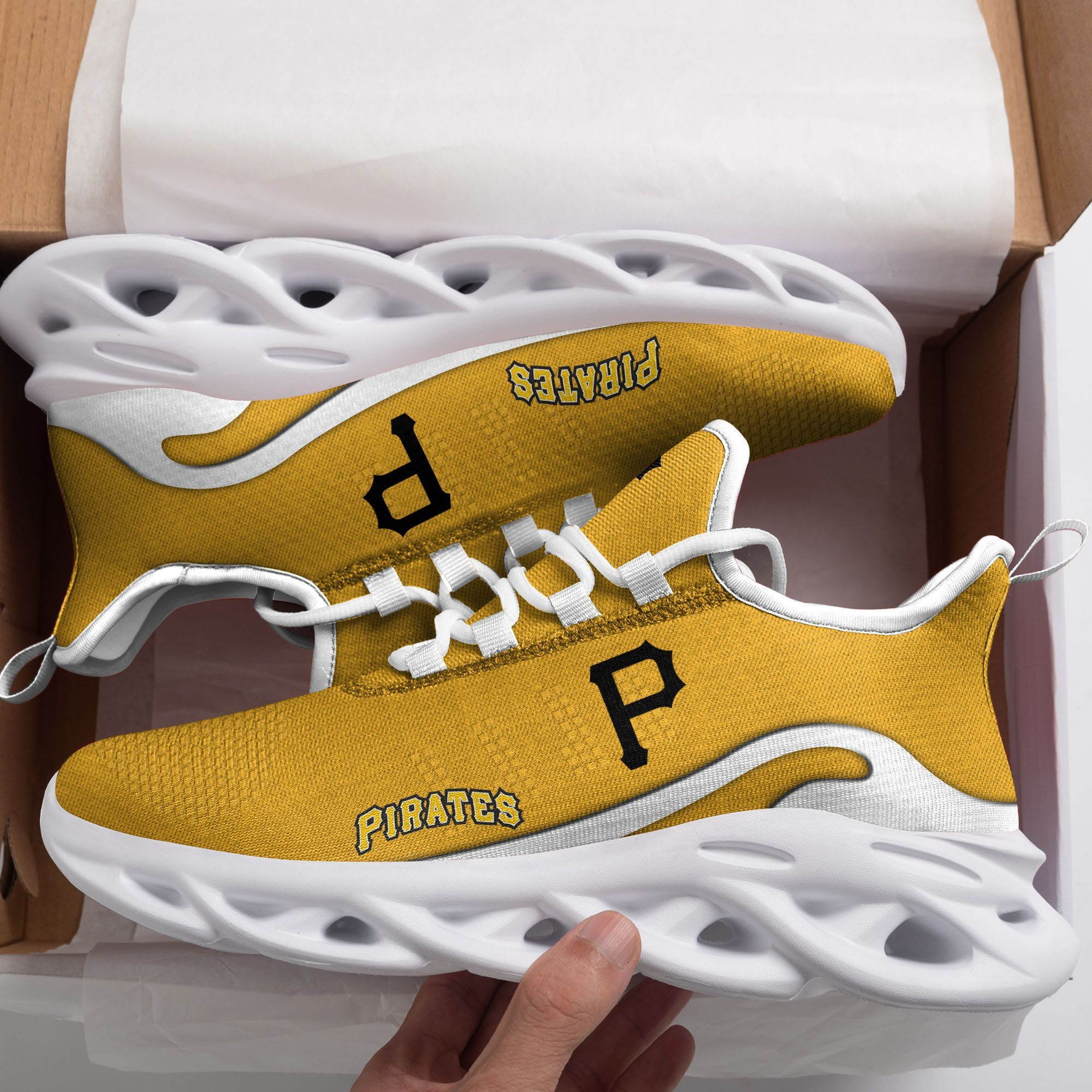 Pittsburgh Pirates D Printed Max Soul Clunky Sneaker Shoes - Famjoys Pittsburgh Pirates D Printed Max Soul Clunky Sneaker Shoes - Famjoys