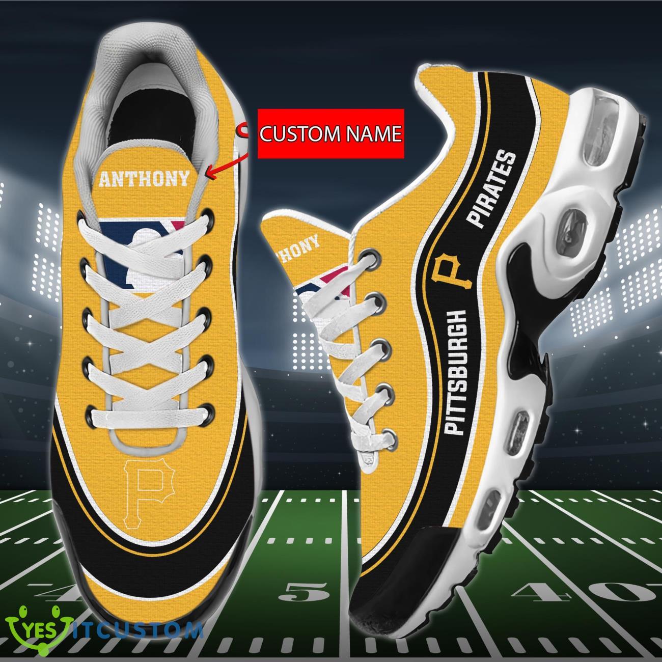 Pittsburgh Pirates MLB Personalized Name Air Cushion Sports Shoes Sneaker KLTNS220417 - Famjoys Pittsburgh Pirates MLB Personalized Name Air Cushion Sports Shoes Sneaker KLTNS220417 - Famjoys
