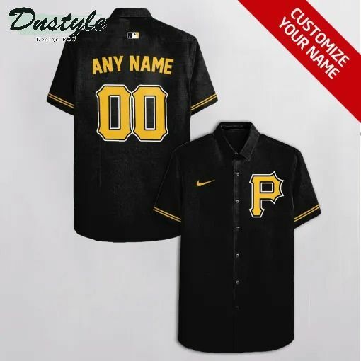 Pittsburgh Pirates Personalized Black Hawaiian Shirt - Famjoys Pittsburgh Pirates Personalized Black Hawaiian Shirt - Famjoys