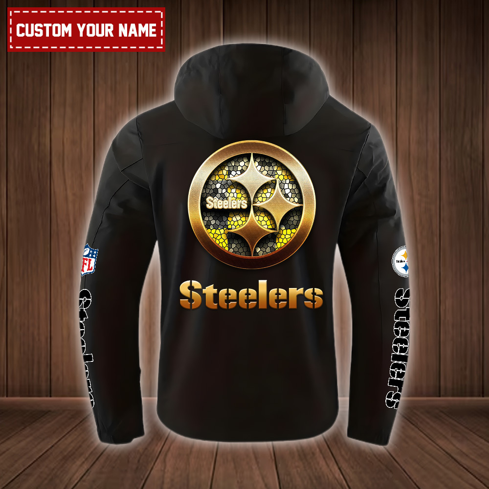Pittsburgh Steelers 2D Casual Golden Logo Windbreaker Bomber Jacket SP04112327ID03DS07 - Famjoys Pittsburgh Steelers 2D Casual Golden Logo Windbreaker Bomber Jacket SP04112327ID03DS07 - Famjoys