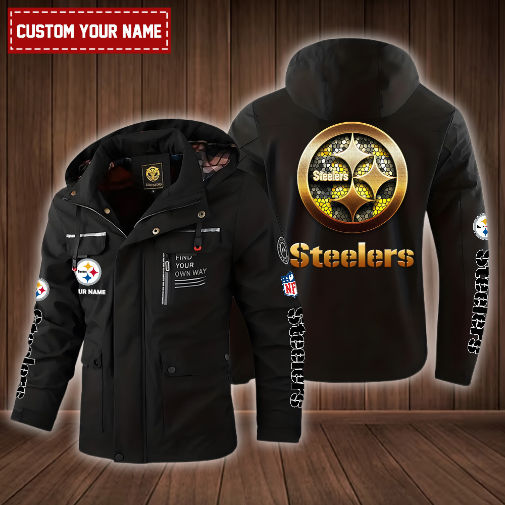 Pittsburgh Steelers 2D Casual Golden Logo Windbreaker Bomber Jacket SP04112327ID03DS07 - Famjoys Pittsburgh Steelers 2D Casual Golden Logo Windbreaker Bomber Jacket SP04112327ID03DS07 - Famjoys