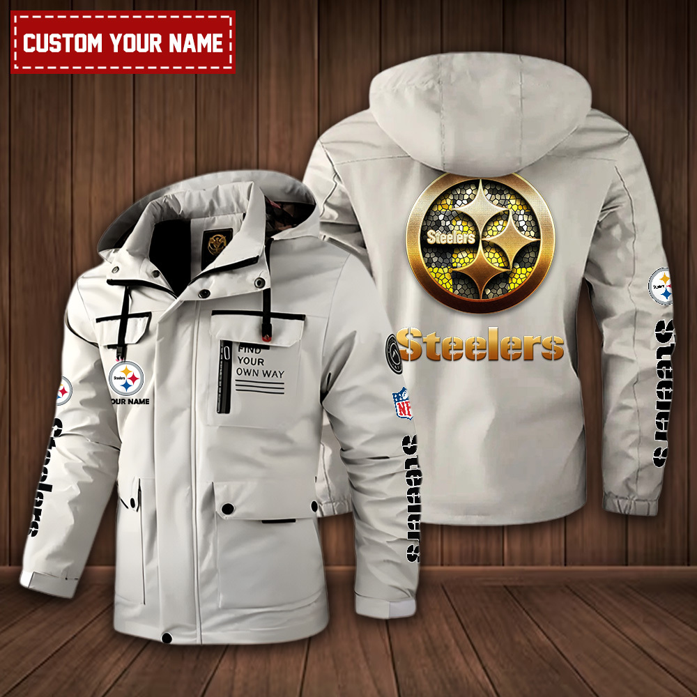 Pittsburgh Steelers 2D Casual Golden Logo Windbreaker Bomber Jacket SP04112327ID03DS07 - Famjoys Pittsburgh Steelers 2D Casual Golden Logo Windbreaker Bomber Jacket SP04112327ID03DS07 - Famjoys