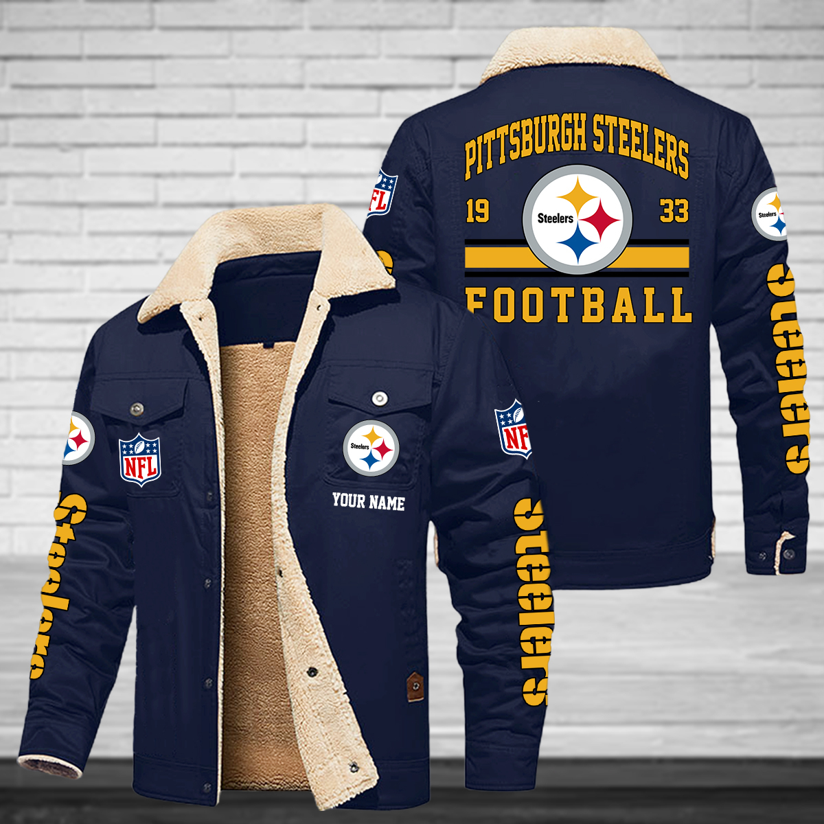 Pittsburgh Steelers 32 Teams H111 Fleece Jacket New 2023 SP03122327ID06DS09 - Famjoys Pittsburgh Steelers 32 Teams H111 Fleece Jacket New 2023 SP03122327ID06DS09 - Famjoys