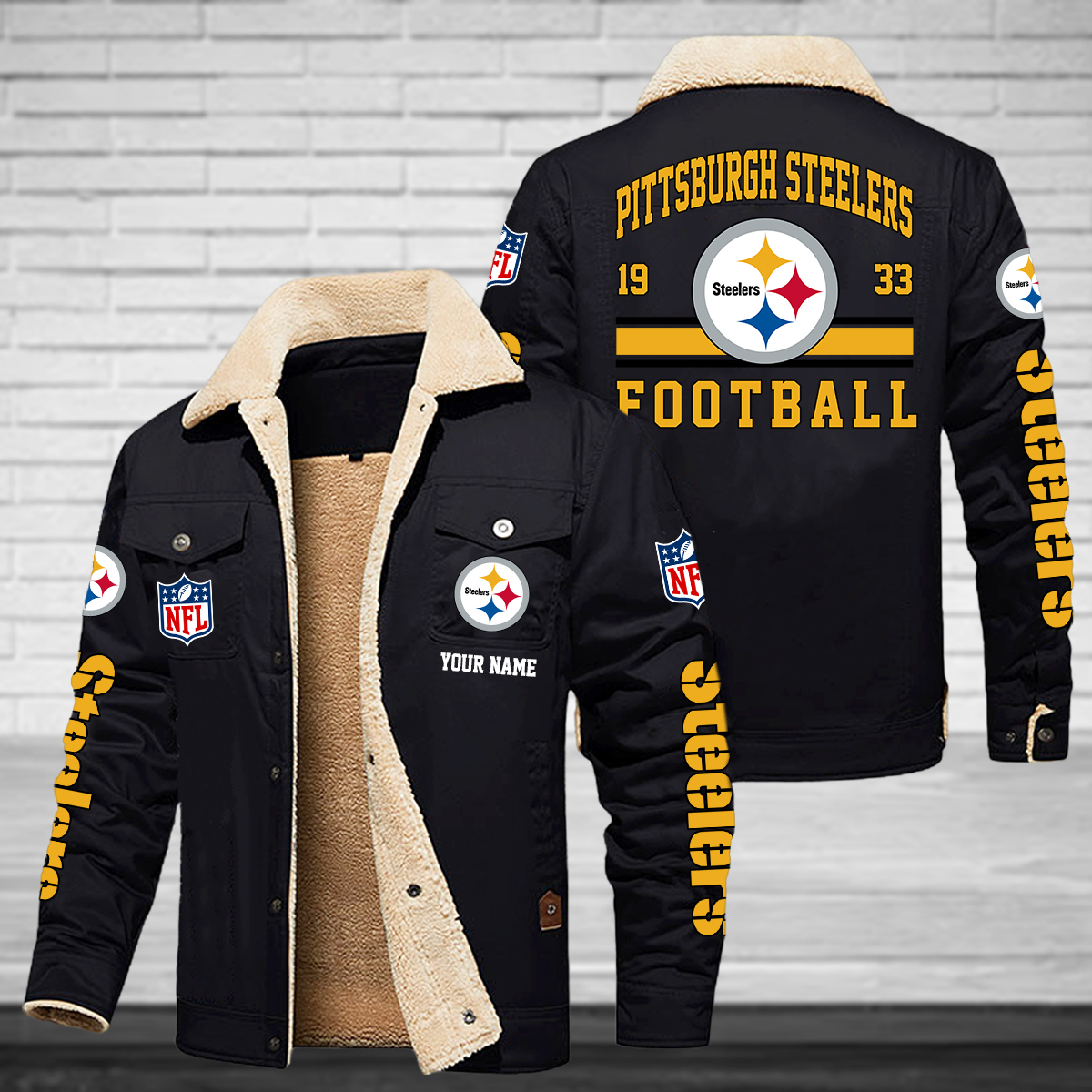Pittsburgh Steelers 32 Teams H111 Fleece Jacket New 2023 SP03122327ID06DS09 - Famjoys Pittsburgh Steelers 32 Teams H111 Fleece Jacket New 2023 SP03122327ID06DS09 - Famjoys