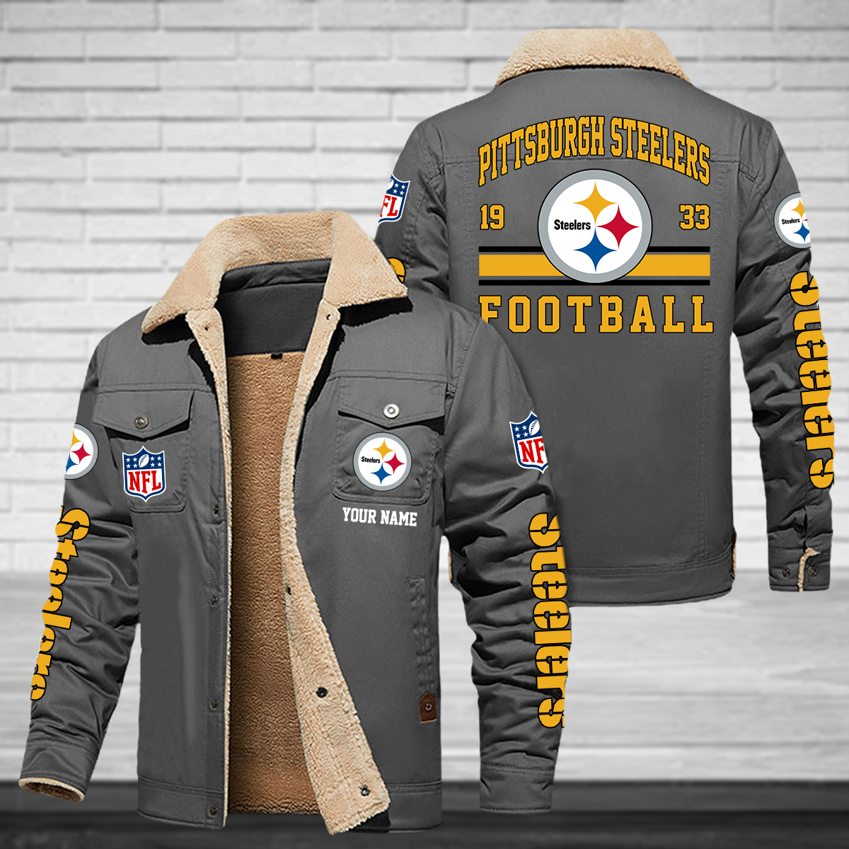 Pittsburgh Steelers 32 Teams H111 Fleece Jacket New 2023 SP03122327ID06DS09 - Famjoys Pittsburgh Steelers 32 Teams H111 Fleece Jacket New 2023 SP03122327ID06DS09 - Famjoys
