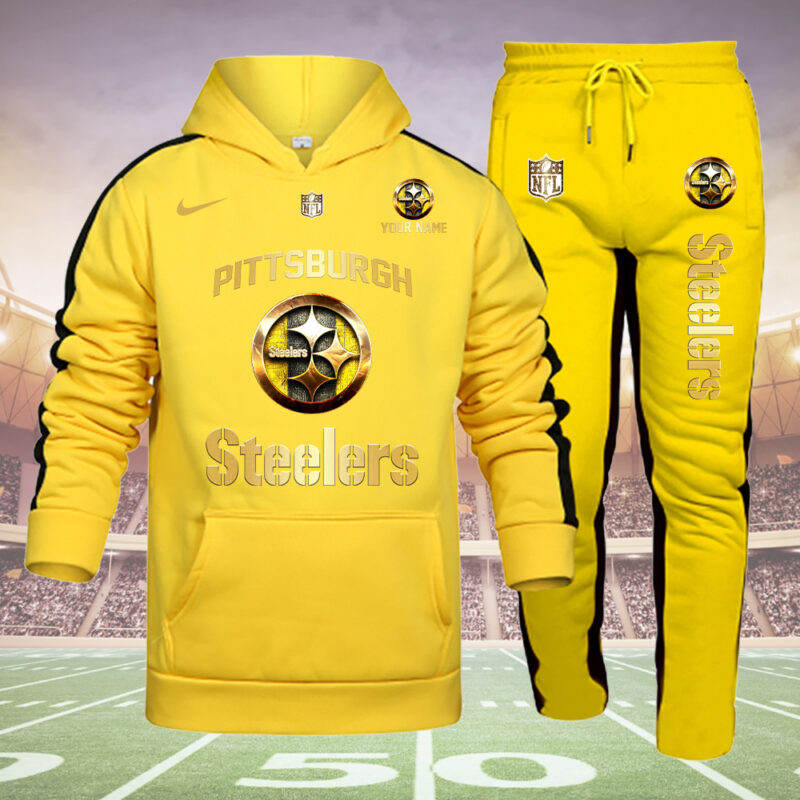 Pittsburgh Steelers-32 Teams Personlized Golden Logo Hoodie Set-SP11012478ID03 - Famjoys Pittsburgh Steelers-32 Teams Personlized Golden Logo Hoodie Set-SP11012478ID03 - Famjoys