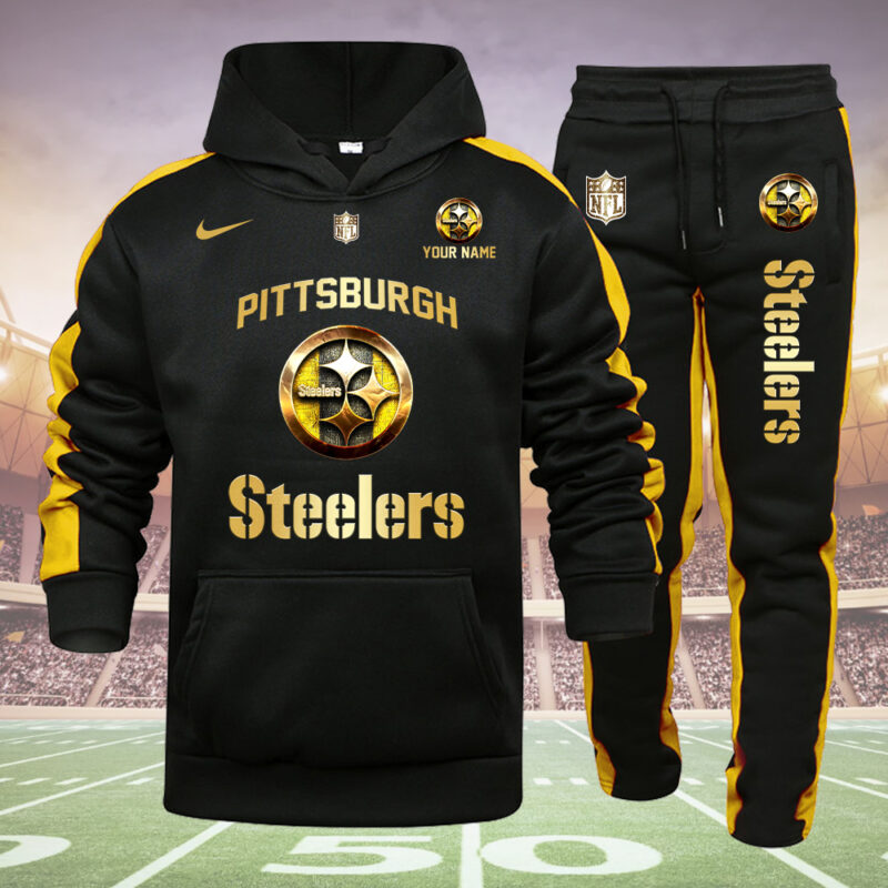 Pittsburgh Steelers-32 Teams Personlized Golden Logo Hoodie Set-SP11012478ID03 - Famjoys Pittsburgh Steelers-32 Teams Personlized Golden Logo Hoodie Set-SP11012478ID03 - Famjoys