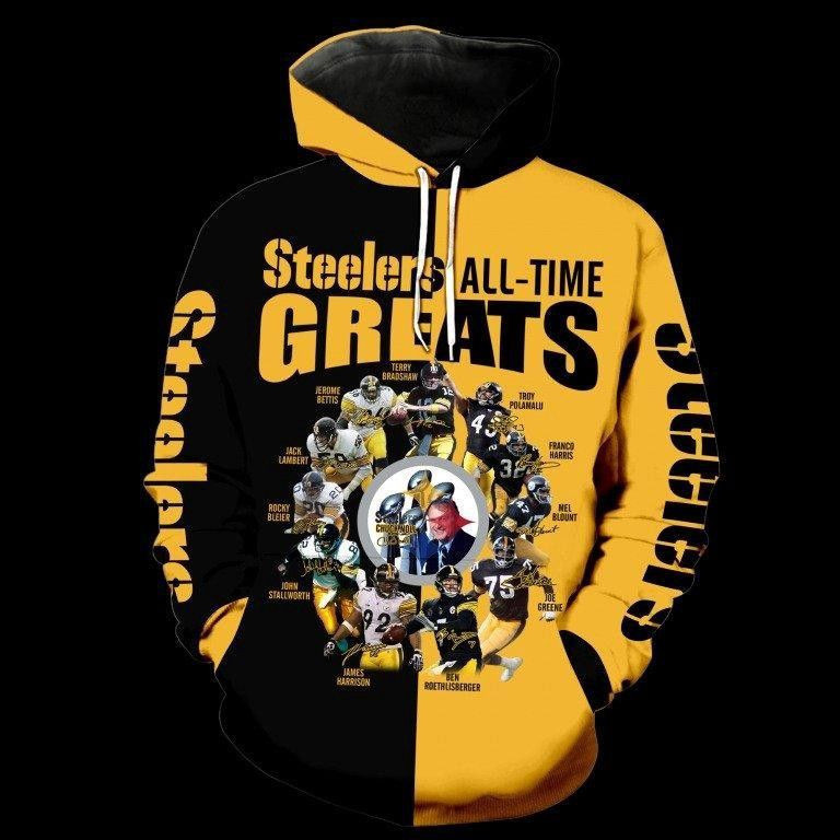 Pittsburgh Steelers All Time Hoodie & Zip Hoodie - Famjoys Pittsburgh Steelers All Time Hoodie & Zip Hoodie - Famjoys