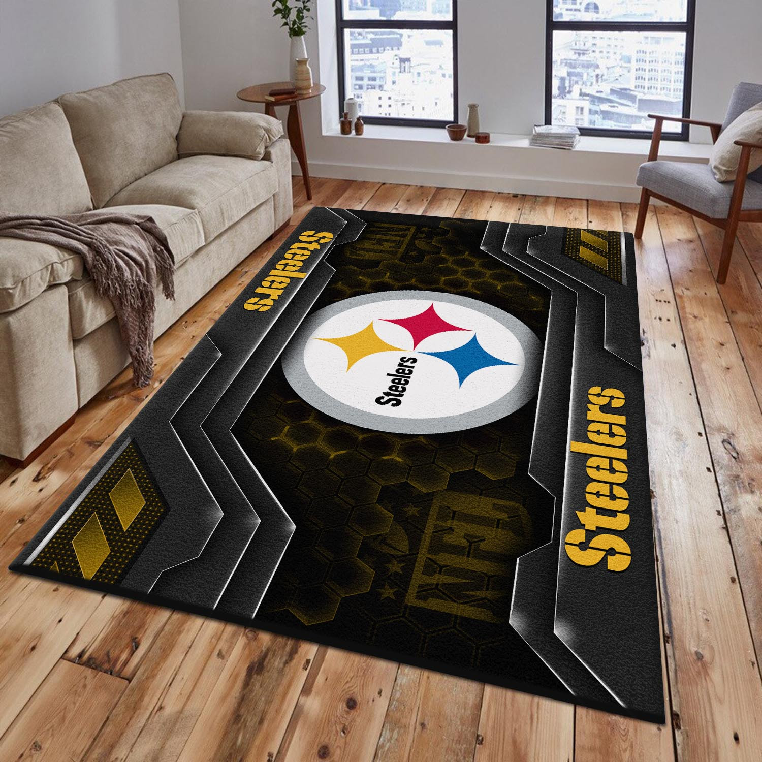 Pittsburgh Steelers Area Rugs 0580 - Famjoys Pittsburgh Steelers Area Rugs 0580 - Famjoys