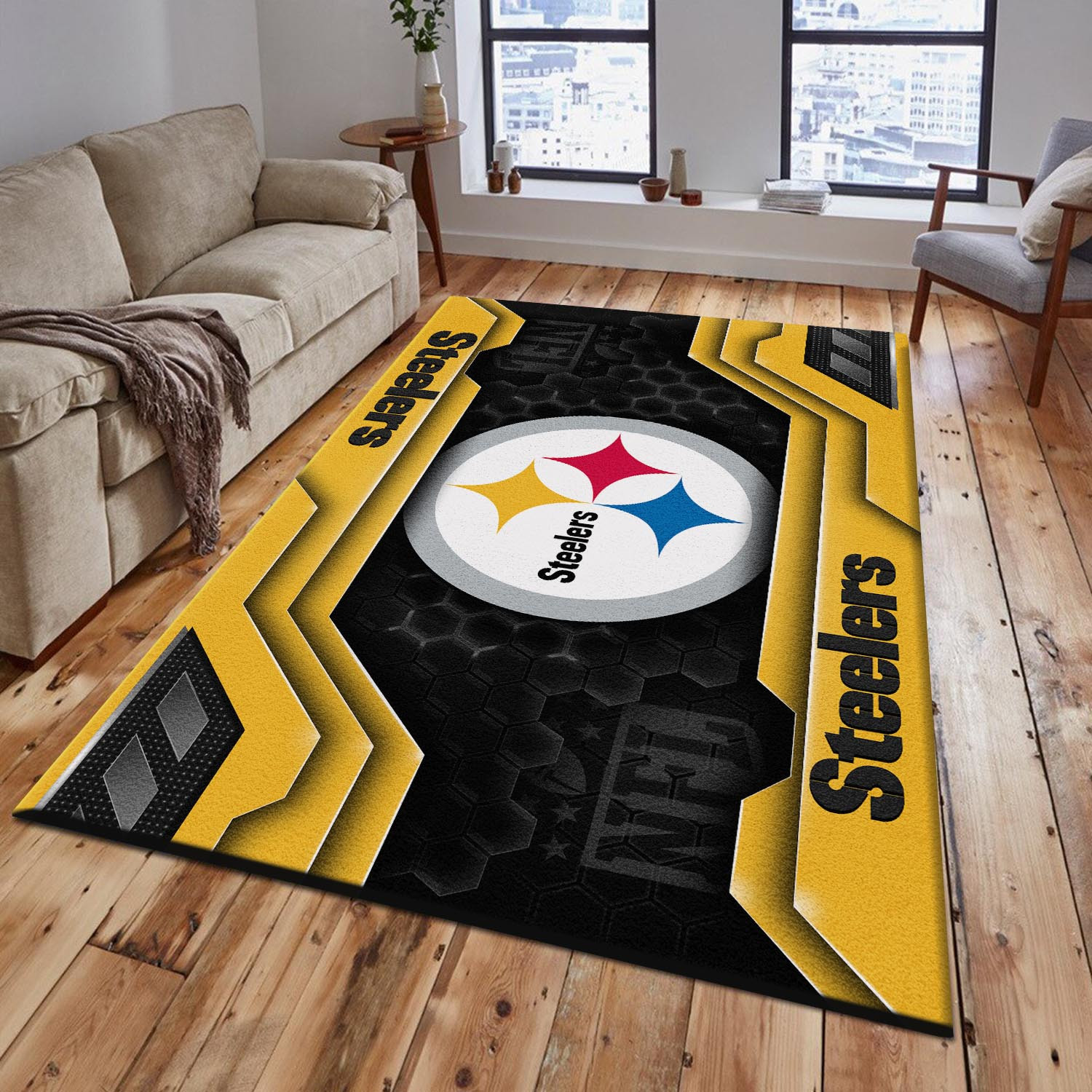 Pittsburgh Steelers Area Rugs 0580 - Famjoys Pittsburgh Steelers Area Rugs 0580 - Famjoys