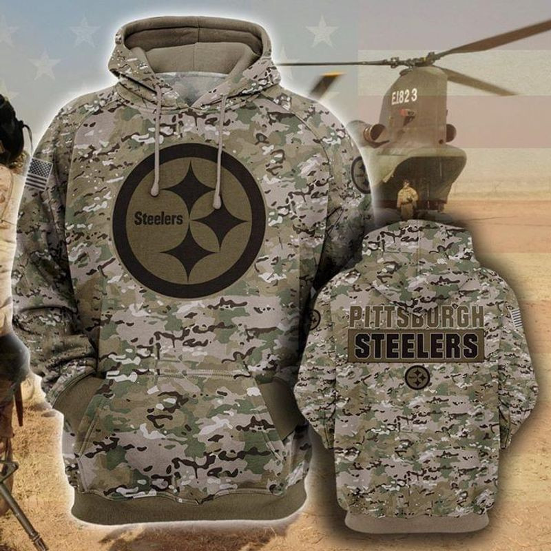Pittsburgh Steelers Camo Hoodie & Zip Hoodie - Famjoys Pittsburgh Steelers Camo Hoodie & Zip Hoodie - Famjoys