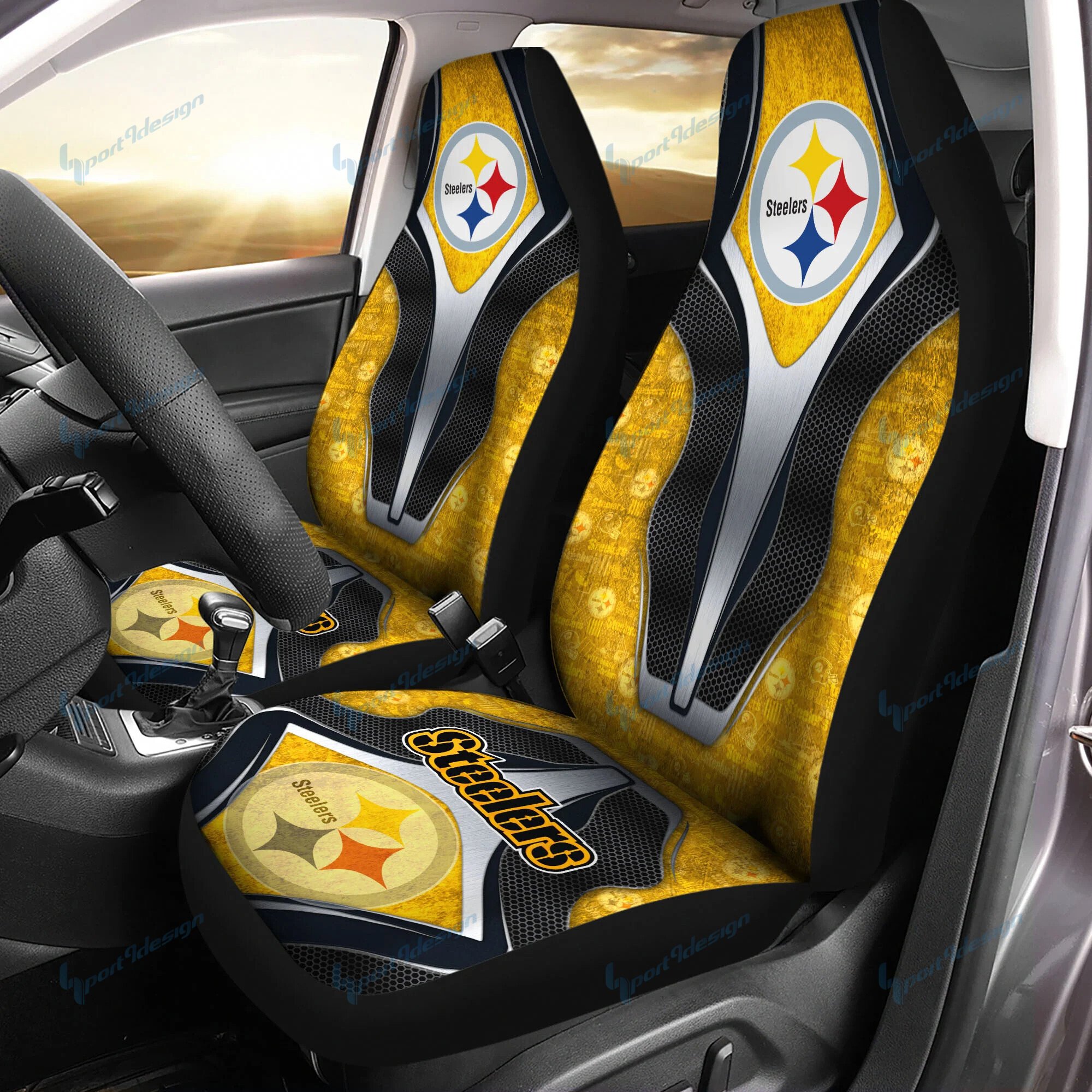 Pittsburgh Steelers Car Seat Covers BG49 - Famjoys Pittsburgh Steelers Car Seat Covers BG49 - Famjoys