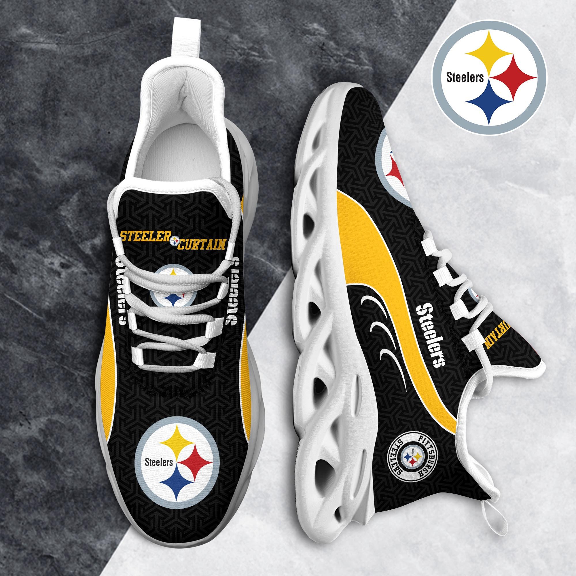 Pittsburgh Steelers Clunky Shoes T-42107 - Famjoys Pittsburgh Steelers Clunky Shoes T-42107 - Famjoys