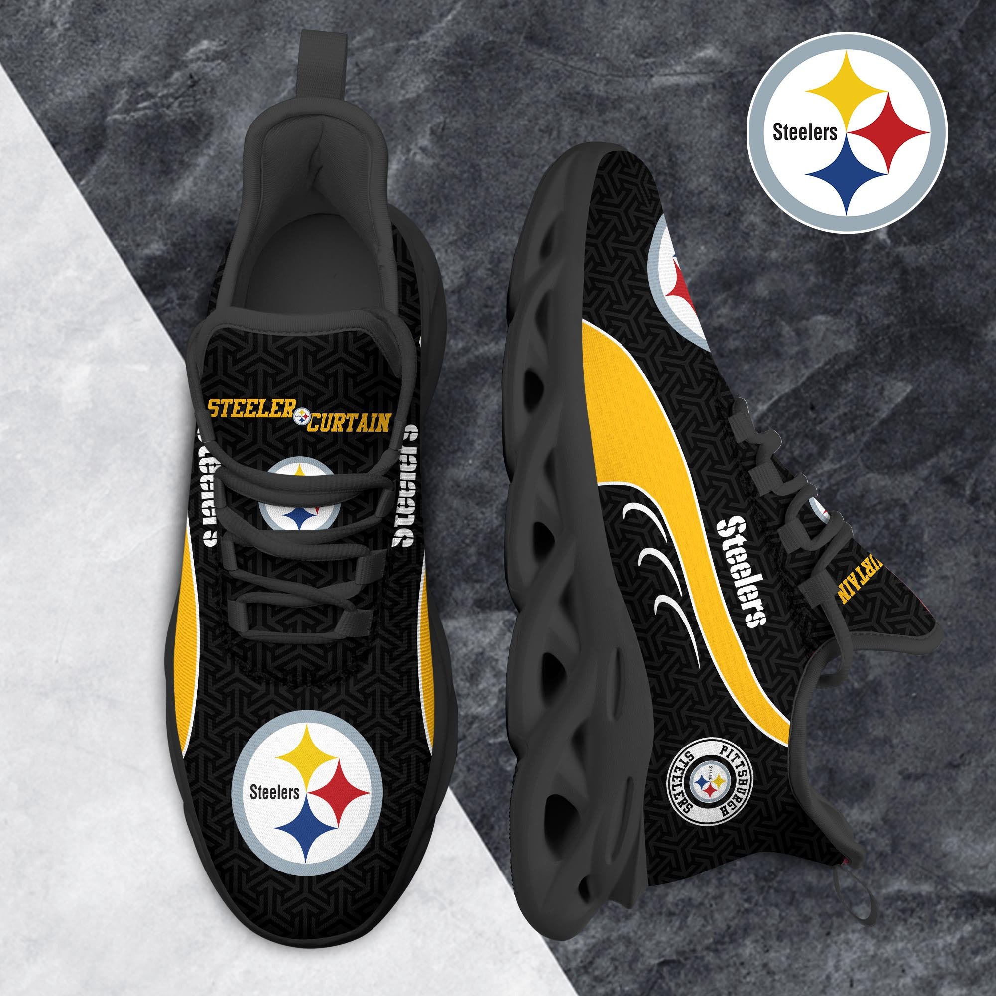 Pittsburgh Steelers Clunky Shoes T-42107 - Famjoys Pittsburgh Steelers Clunky Shoes T-42107 - Famjoys
