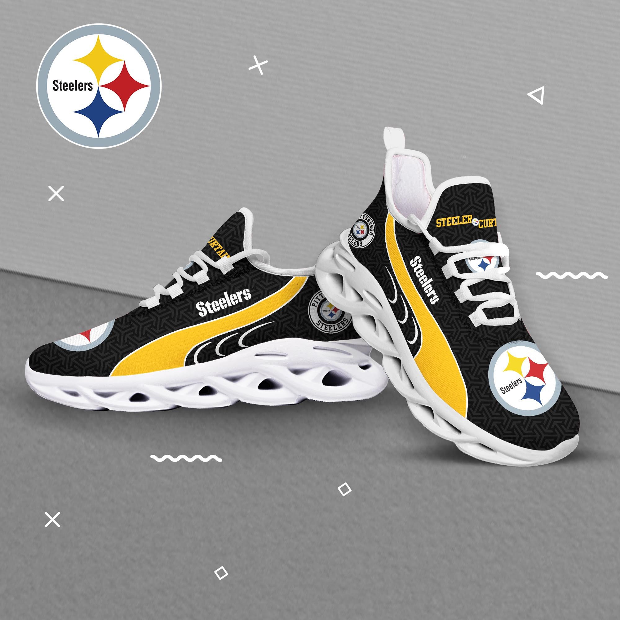 Pittsburgh Steelers Clunky Shoes T-42107 - Famjoys Pittsburgh Steelers Clunky Shoes T-42107 - Famjoys