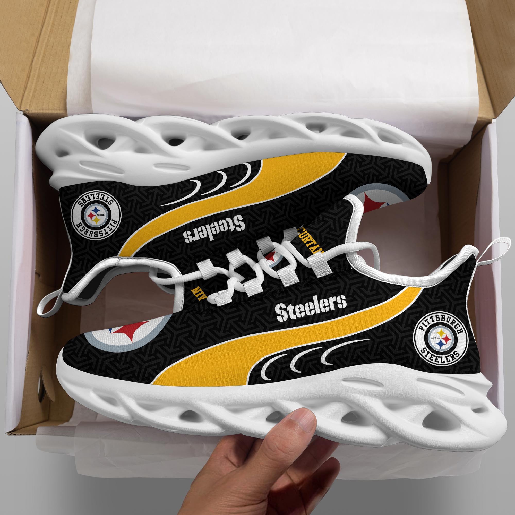 Pittsburgh Steelers Clunky Shoes T-42107 - Famjoys Pittsburgh Steelers Clunky Shoes T-42107 - Famjoys