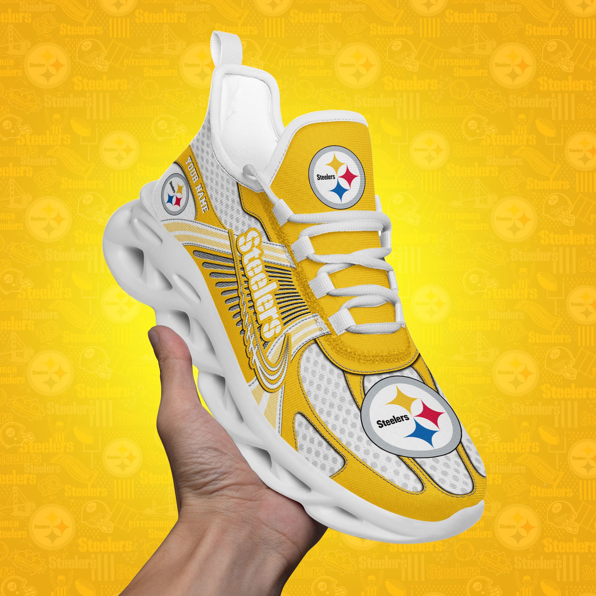 Pittsburgh Steelers Clunky Sneakers Custom Your Name, Sport Sneakers For Fans, Gifts For Sport Lovers, Gift For Dad ETRG-62453 - Famjoys Pittsburgh Steelers Clunky Sneakers Custom Your Name, Sport Sneakers For Fans, Gifts For Sport Lovers, Gift For Dad ETRG-62453 - Famjoys
