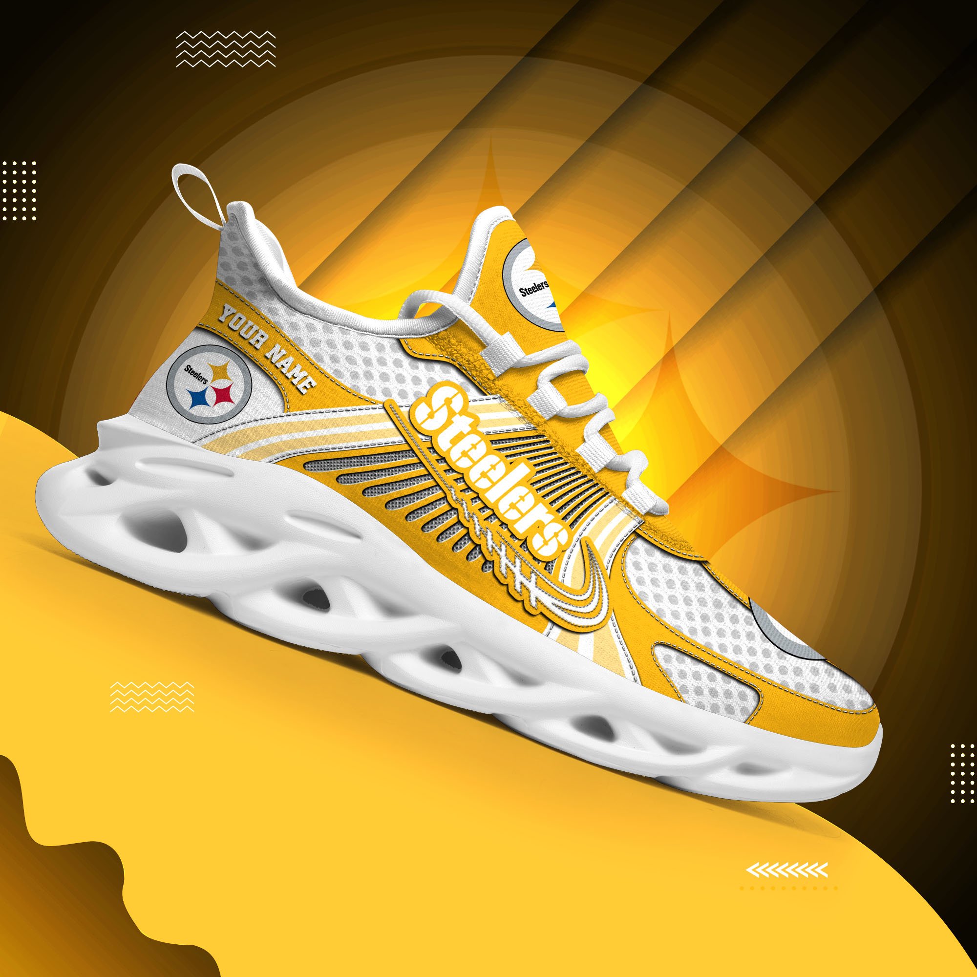 Pittsburgh Steelers Clunky Sneakers Custom Your Name, Sport Sneakers For Fans, Gifts For Sport Lovers, Gift For Dad ETRG-62453 - Famjoys Pittsburgh Steelers Clunky Sneakers Custom Your Name, Sport Sneakers For Fans, Gifts For Sport Lovers, Gift For Dad ETRG-62453 - Famjoys