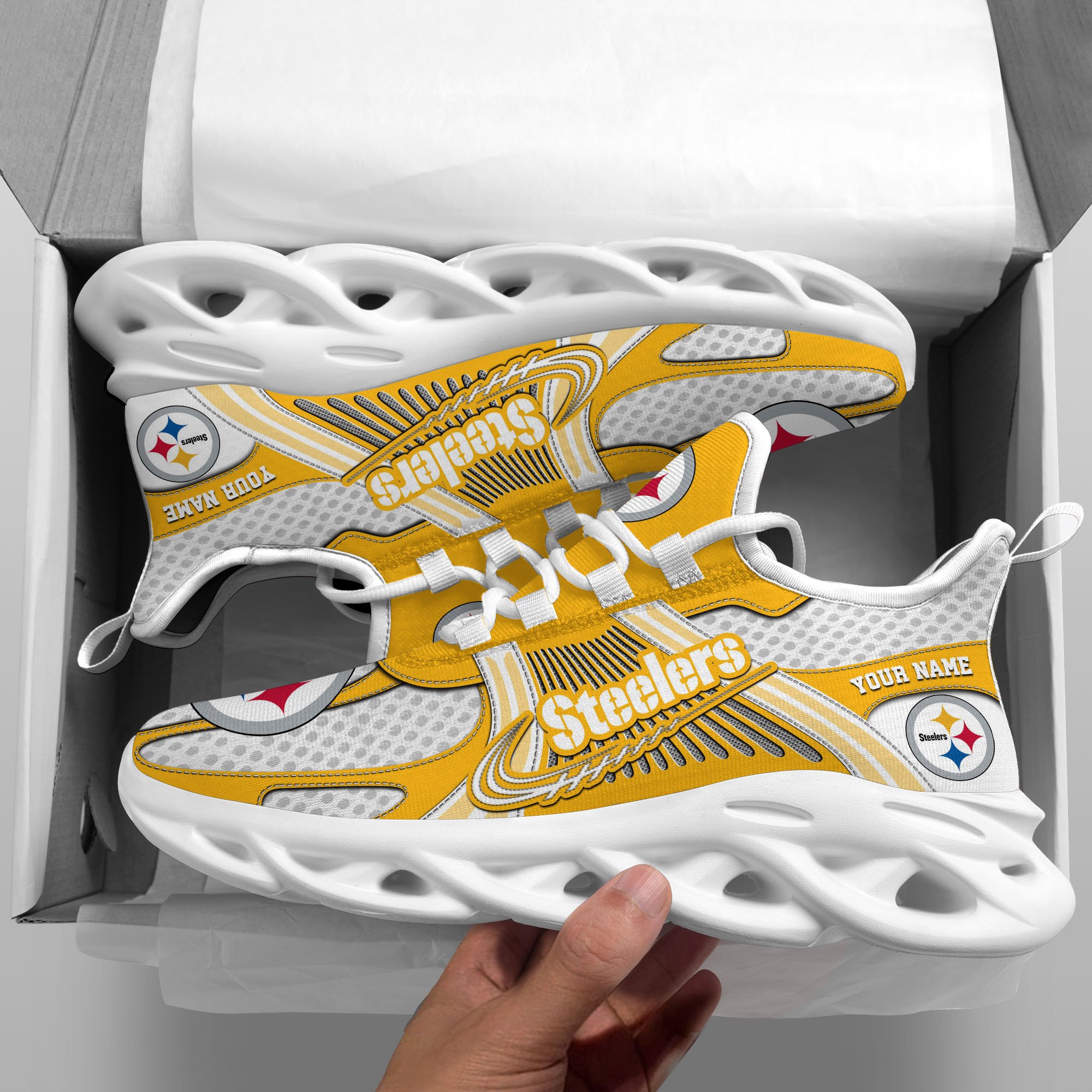 Pittsburgh Steelers Clunky Sneakers Custom Your Name, Sport Sneakers For Fans, Gifts For Sport Lovers, Gift For Dad ETRG-62453 - Famjoys Pittsburgh Steelers Clunky Sneakers Custom Your Name, Sport Sneakers For Fans, Gifts For Sport Lovers, Gift For Dad ETRG-62453 - Famjoys
