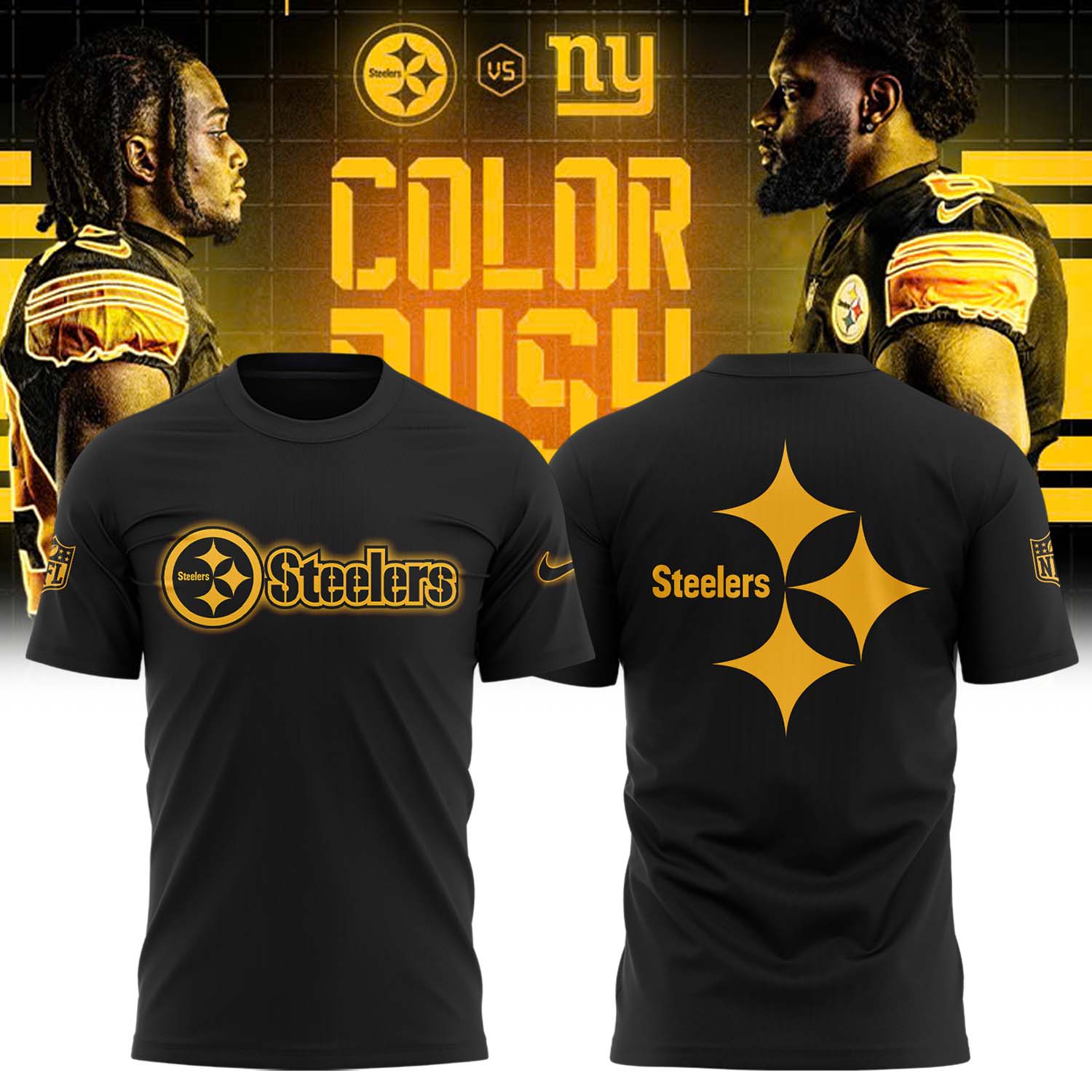 Pittsburgh Steelers Color Rush Hoodie Shirt - Famjoys Pittsburgh Steelers Color Rush Hoodie Shirt - Famjoys