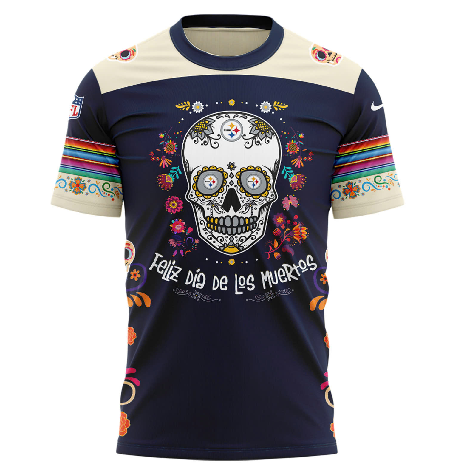 Pittsburgh Steelers Dia De Los Muertos Premium Tee - Famjoys Pittsburgh Steelers Dia De Los Muertos Premium Tee - Famjoys