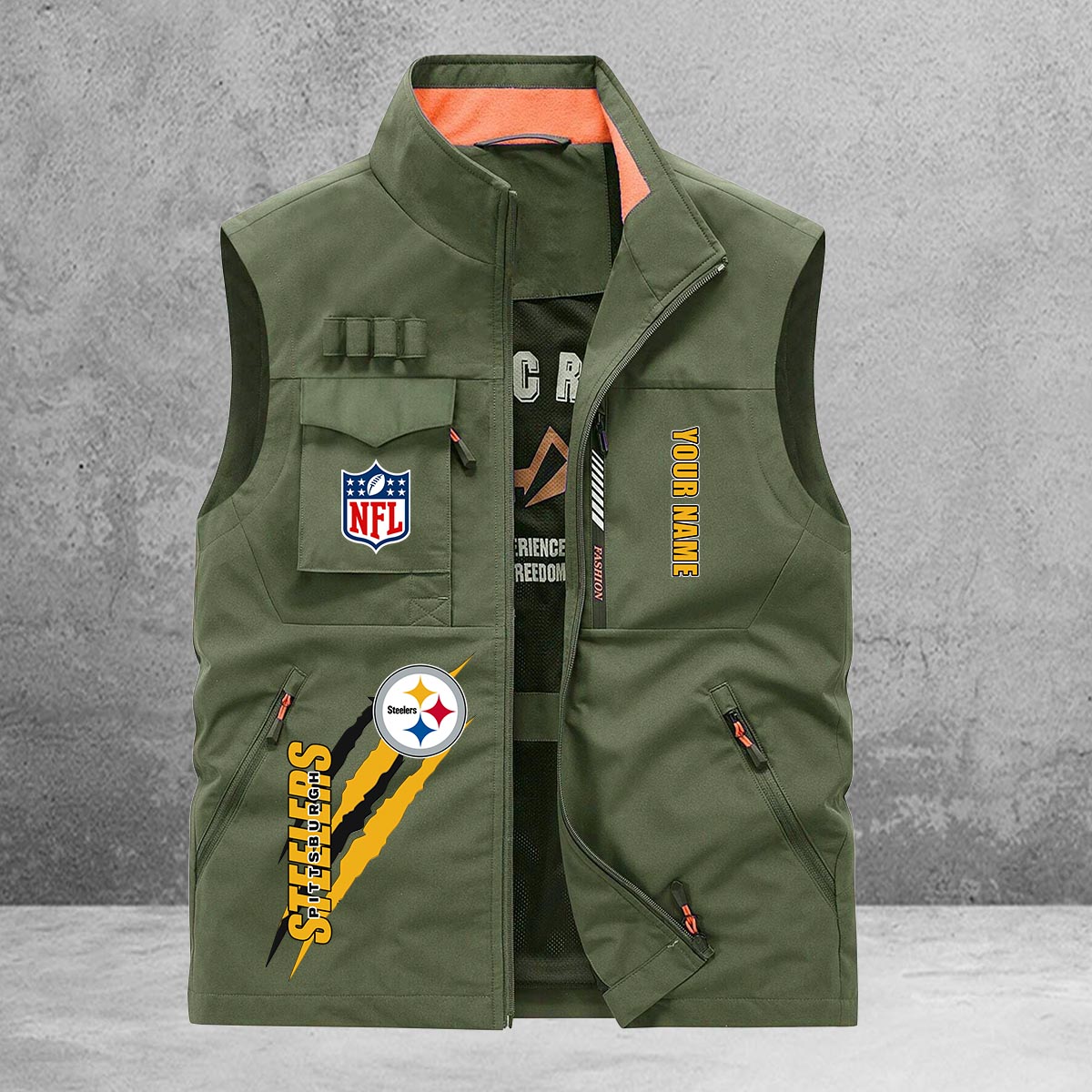 Pittsburgh Steelers Fishing Vest - Famjoys Pittsburgh Steelers Fishing Vest - Famjoys