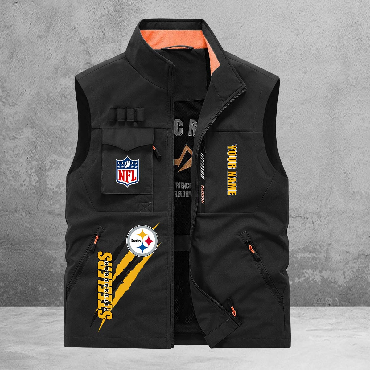 Pittsburgh Steelers Fishing Vest - Famjoys Pittsburgh Steelers Fishing Vest - Famjoys