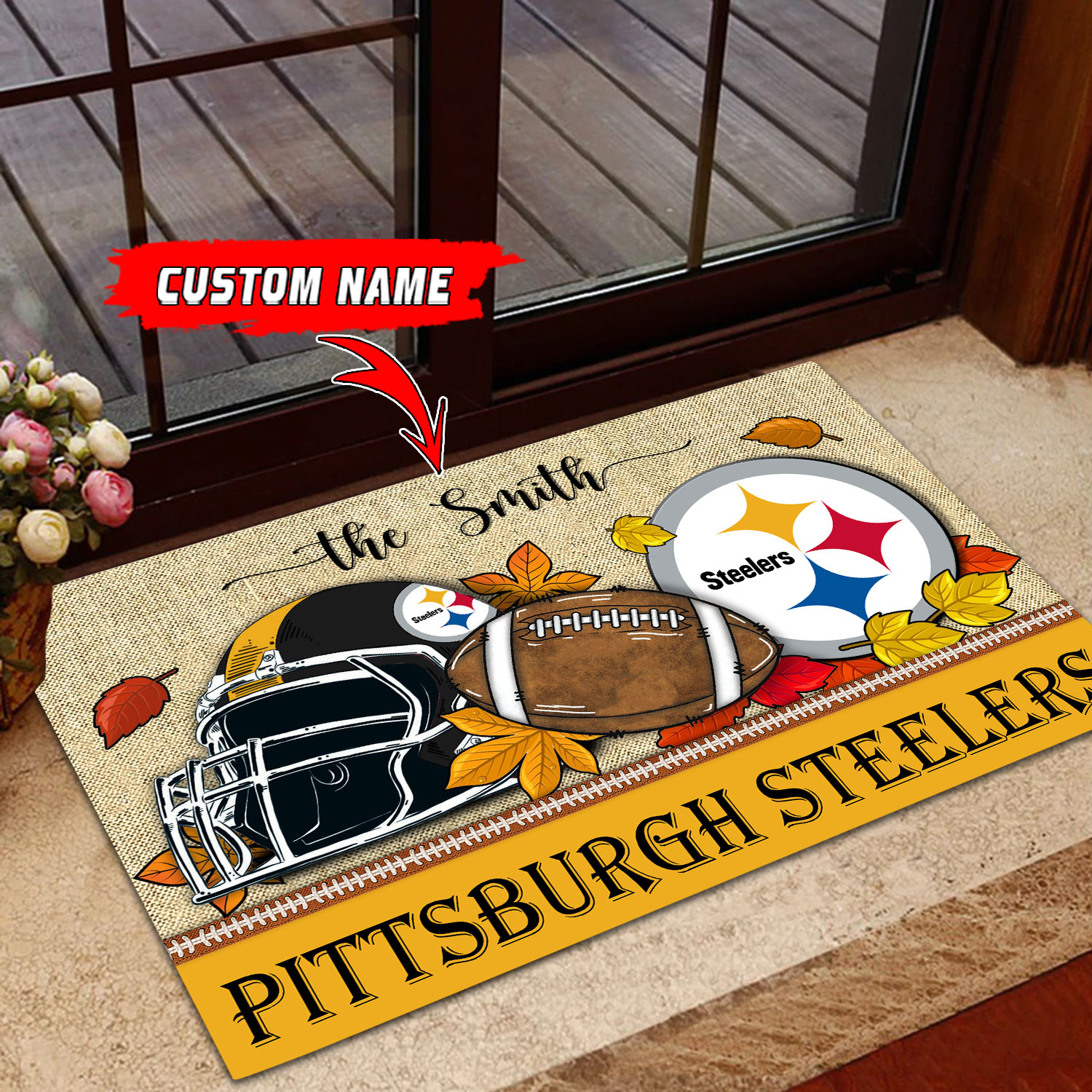 Pittsburgh Steelers Football Doormat - Famjoys Pittsburgh Steelers Football Doormat - Famjoys