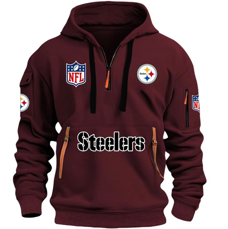 Pittsburgh Steelers - HOODIE HALF ZIPPER - QTA405111350 - Famjoys Pittsburgh Steelers - HOODIE HALF ZIPPER - QTA405111350 - Famjoys