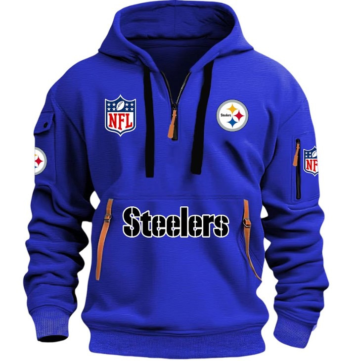 Pittsburgh Steelers - HOODIE HALF ZIPPER - QTA405111350 - Famjoys Pittsburgh Steelers - HOODIE HALF ZIPPER - QTA405111350 - Famjoys
