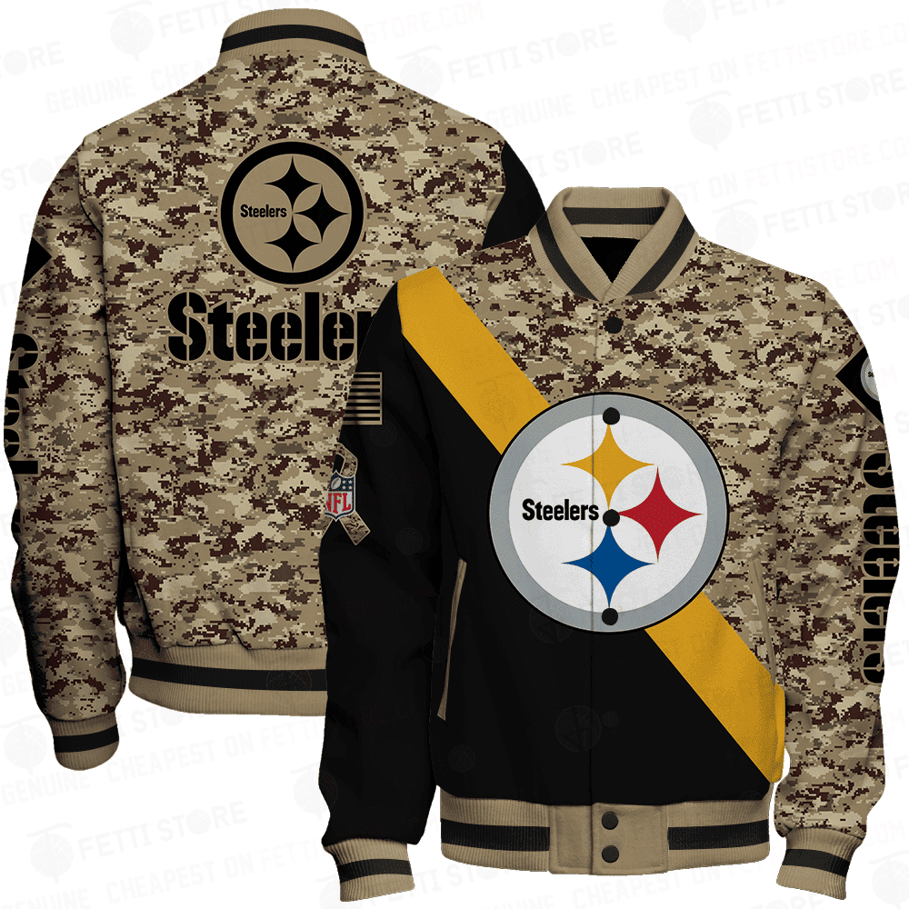 Pittsburgh Steelers - National Football League AOP Varsity Jacket V1 - Famjoys Pittsburgh Steelers - National Football League AOP Varsity Jacket V1 - Famjoys