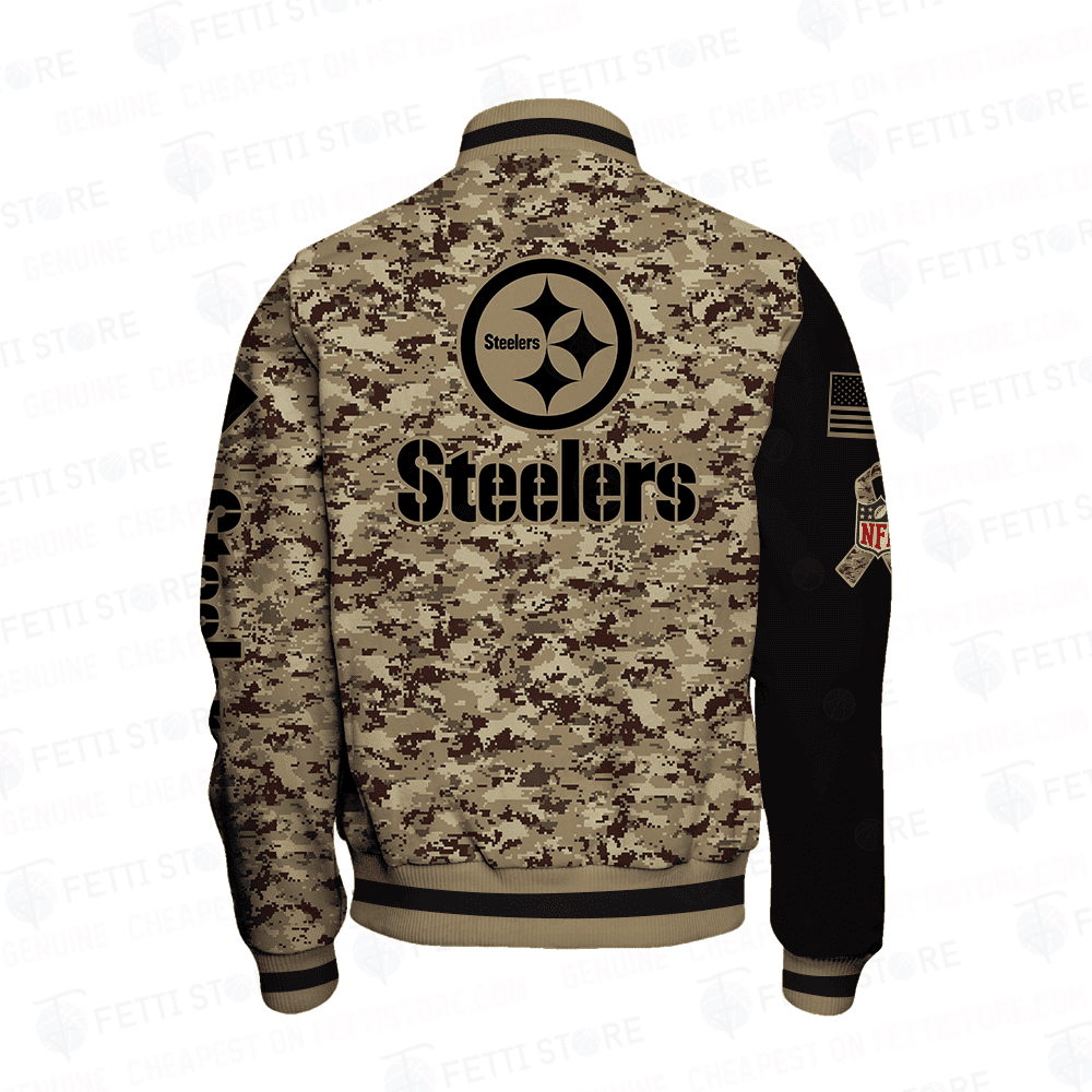 Pittsburgh Steelers - National Football League AOP Varsity Jacket V1 - Famjoys Pittsburgh Steelers - National Football League AOP Varsity Jacket V1 - Famjoys