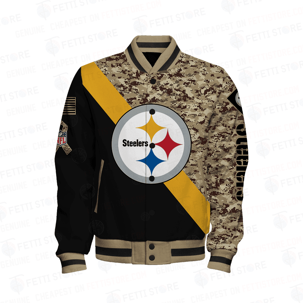 Pittsburgh Steelers - National Football League AOP Varsity Jacket V1 - Famjoys Pittsburgh Steelers - National Football League AOP Varsity Jacket V1 - Famjoys
