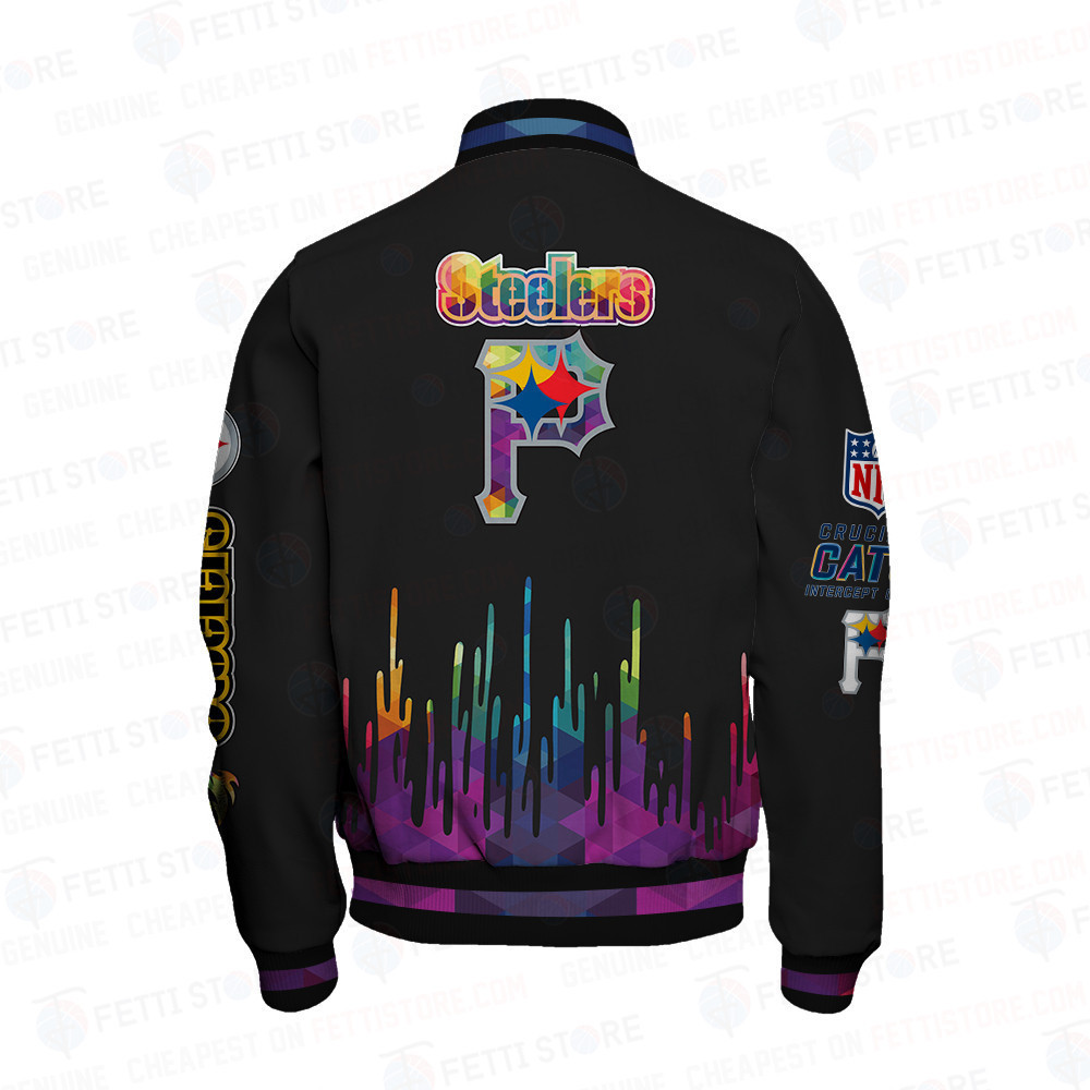 Pittsburgh Steelers - National Football League AOP Varsity Jacket V3 - Famjoys Pittsburgh Steelers - National Football League AOP Varsity Jacket V3 - Famjoys