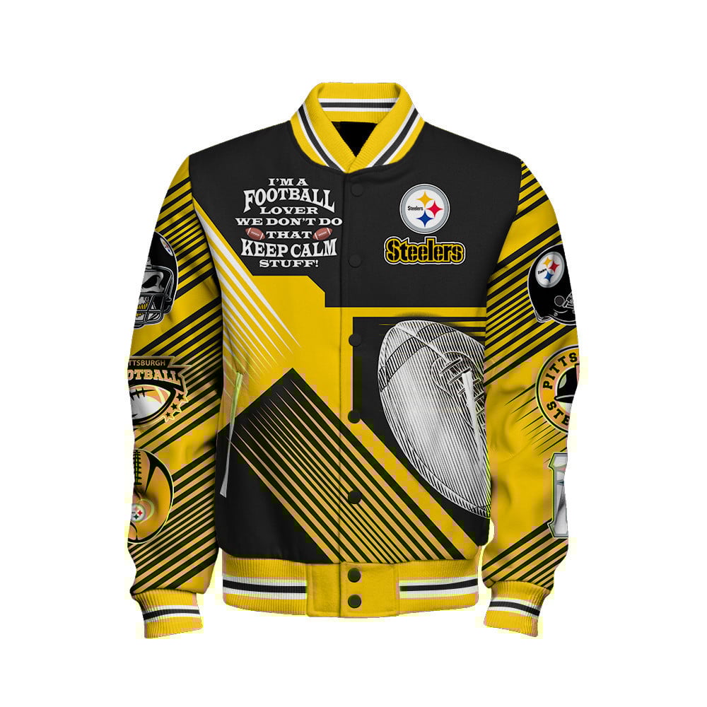 Pittsburgh Steelers National Football League Varsity Jacket STM V2 - Famjoys Pittsburgh Steelers National Football League Varsity Jacket STM V2 - Famjoys