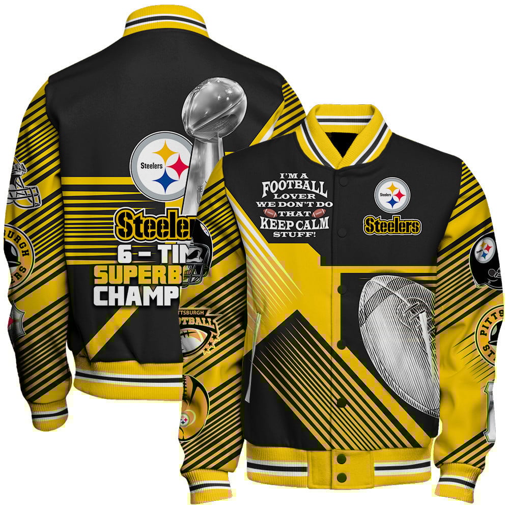 Pittsburgh Steelers National Football League Varsity Jacket STM V2 - Famjoys Pittsburgh Steelers National Football League Varsity Jacket STM V2 - Famjoys