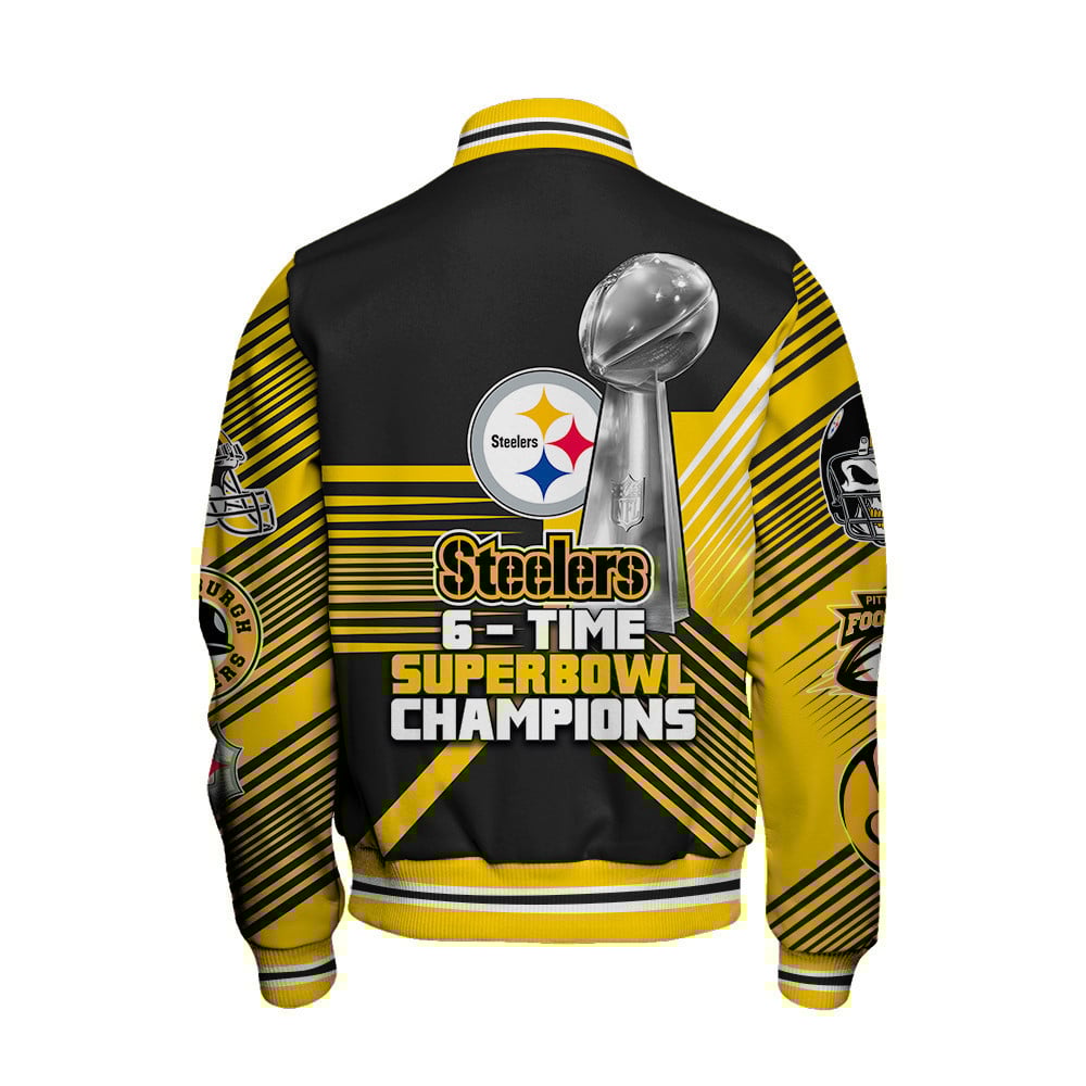 Pittsburgh Steelers National Football League Varsity Jacket STM V2 - Famjoys Pittsburgh Steelers National Football League Varsity Jacket STM V2 - Famjoys