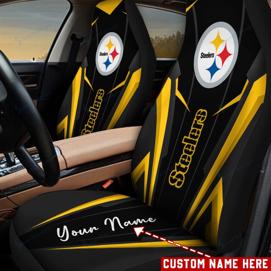 Pittsburgh Steelers Personalized Car Seat Covers BG02 - Famjoys Pittsburgh Steelers Personalized Car Seat Covers BG02 - Famjoys