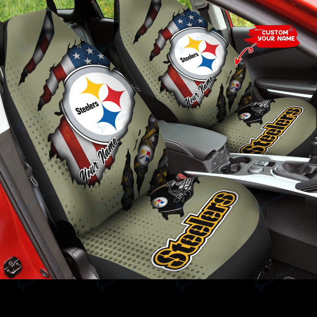 Pittsburgh Steelers Personalized Car Seat Covers BG228 - Famjoys Pittsburgh Steelers Personalized Car Seat Covers BG228 - Famjoys