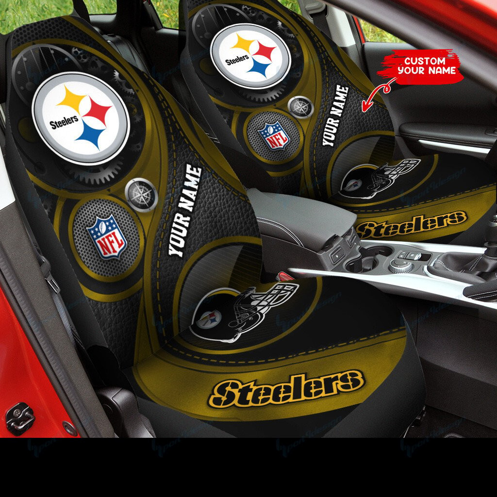 Pittsburgh Steelers Personalized Car Seat Covers BG247 - Famjoys Pittsburgh Steelers Personalized Car Seat Covers BG247 - Famjoys