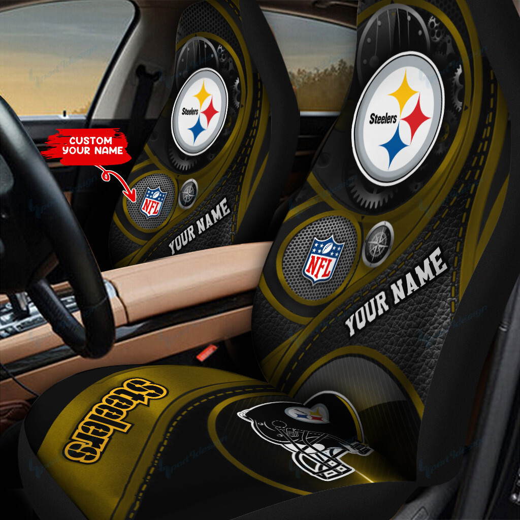 Pittsburgh Steelers Personalized Car Seat Covers BG247 - Famjoys Pittsburgh Steelers Personalized Car Seat Covers BG247 - Famjoys