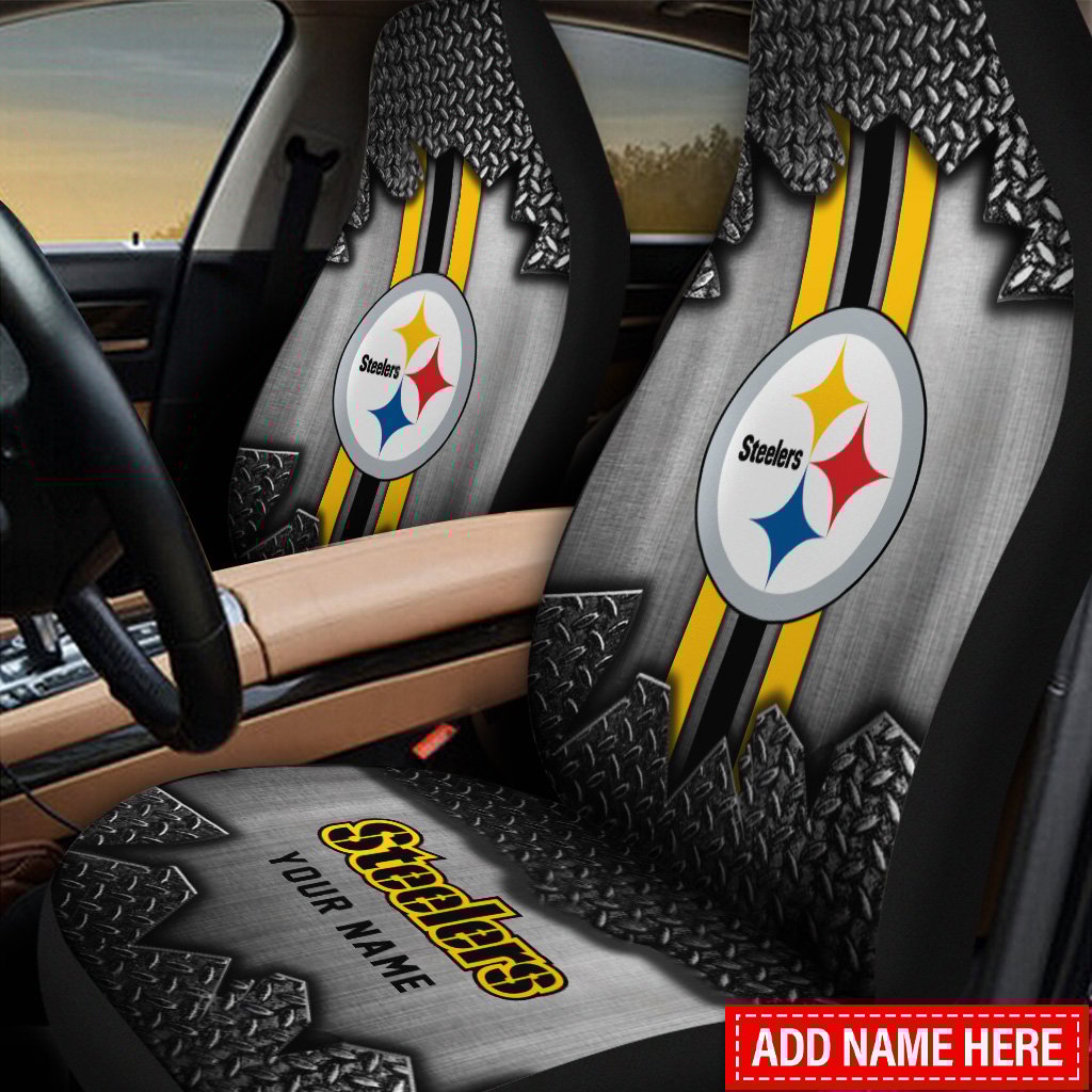 Pittsburgh Steelers Personalized Car Seat Covers BG609 - Famjoys Pittsburgh Steelers Personalized Car Seat Covers BG609 - Famjoys