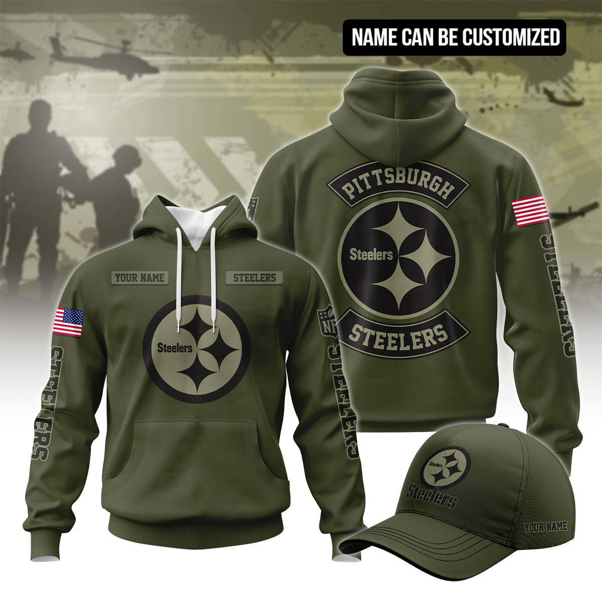 Pittsburgh Steelers Personalized Veteran Hoodie Set SP1711202303ID06DS09 - Famjoys Pittsburgh Steelers Personalized Veteran Hoodie Set SP1711202303ID06DS09 - Famjoys